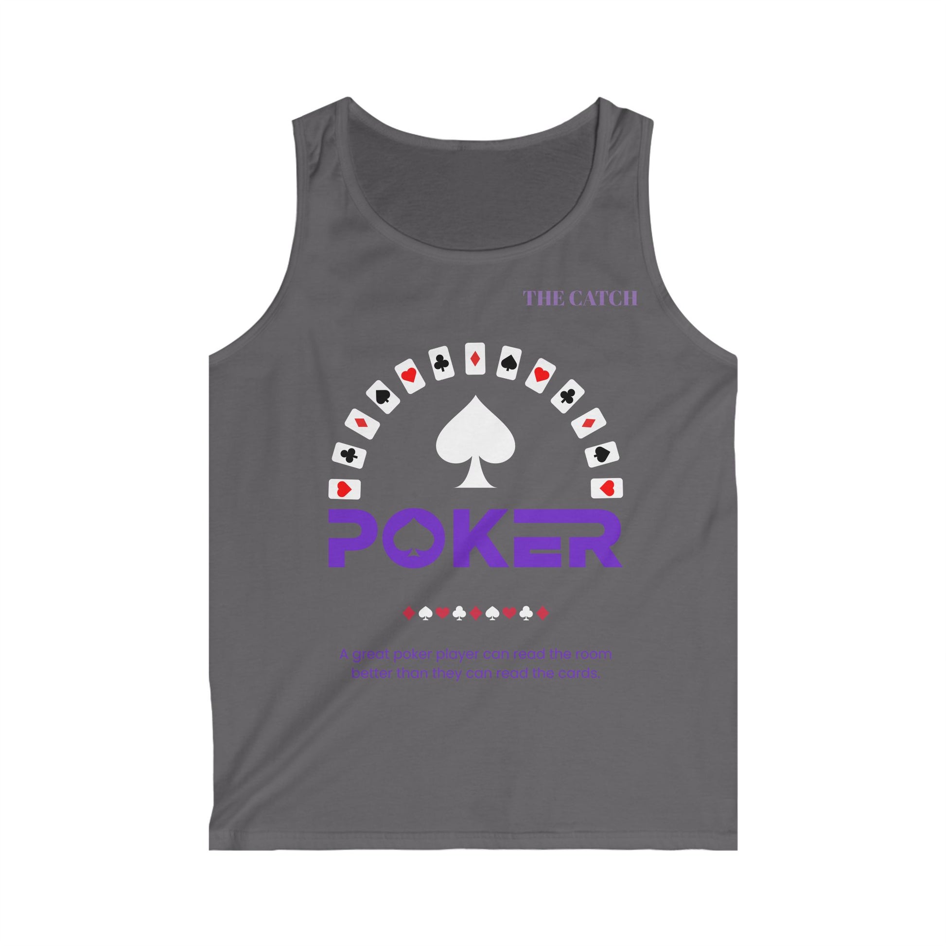 Men's Poker Themed Softstyle Tank Top - Perfect for Game Nights & Casual Wear - THE CATCH
