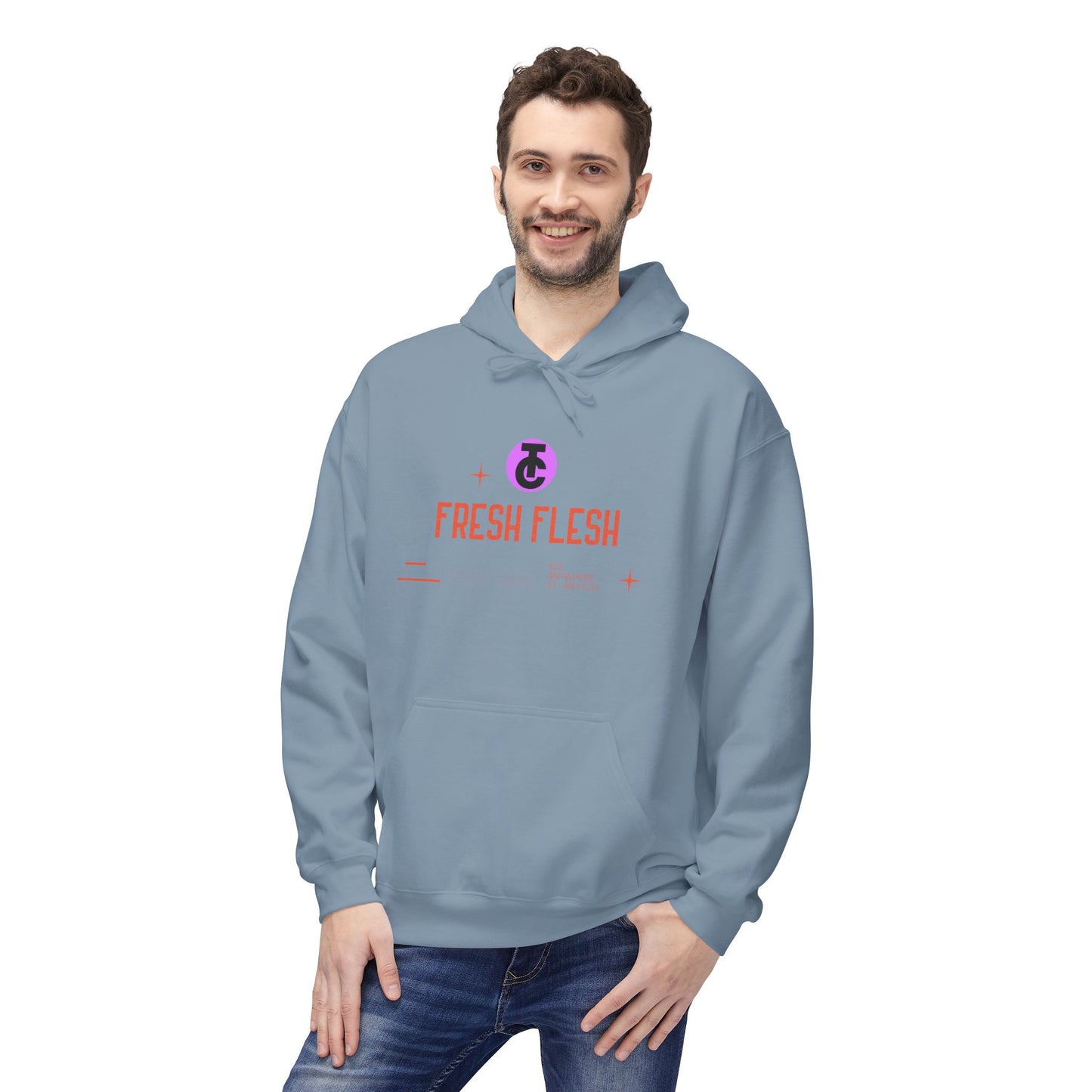 Fresh Flesh Graphic Hoodie for Trendsetters Midweight Fleece Sweatshirt - THE CATCH