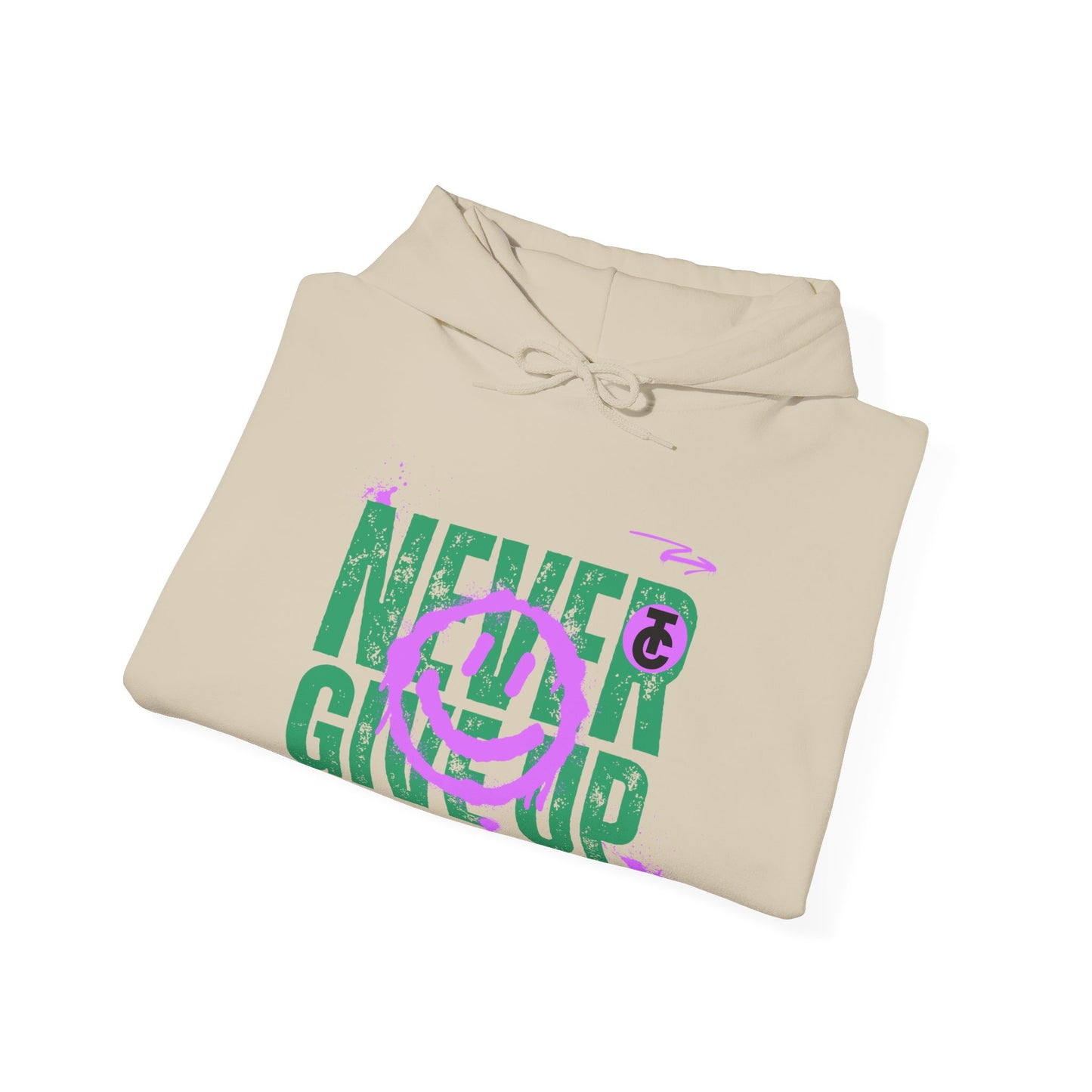 Motivational Sweatshirt - "Never Give Up" Hoodie, Cozy Gift for Friends, Inspirational Apparel, Perfect for Any Occasion - THE CATCH