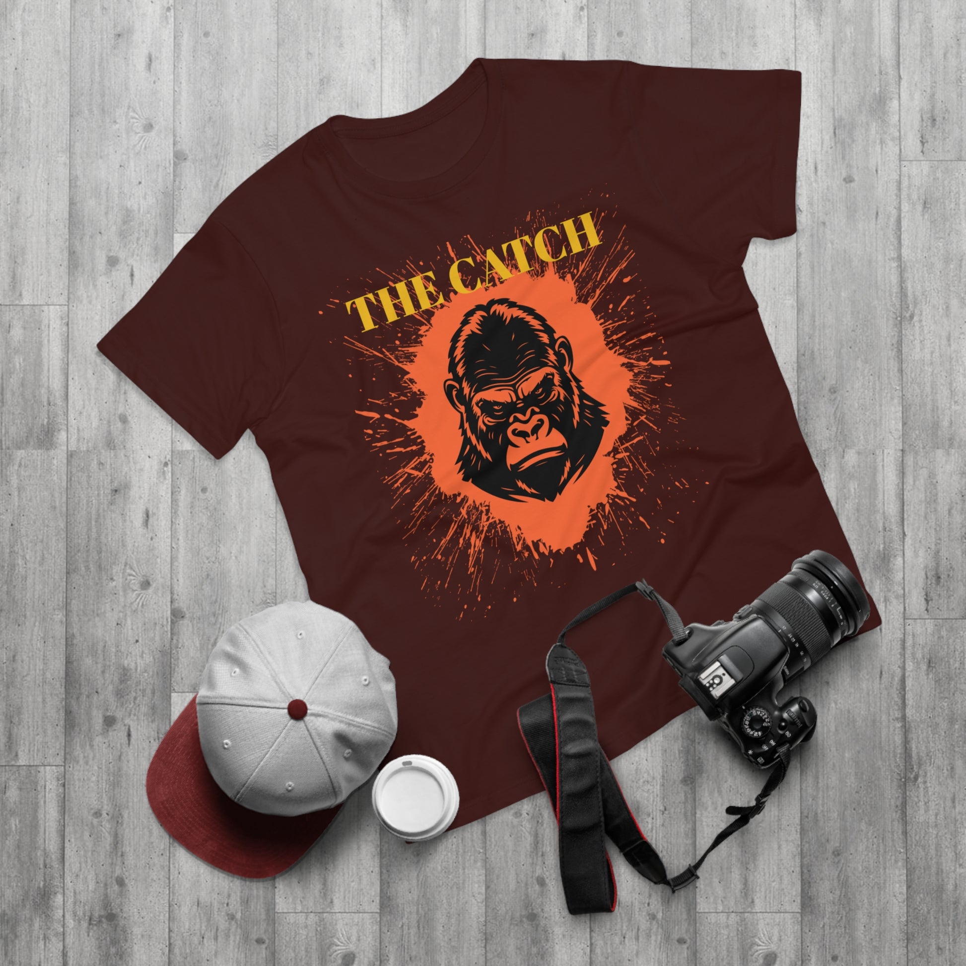 Men's Graphic T-Shirt - "The Catch" Gorilla Design - THE CATCH