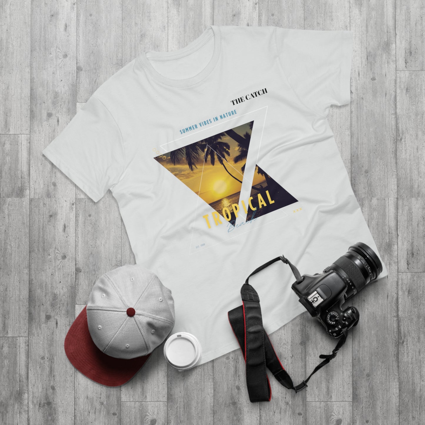 Tropical Vibes Men's T-Shirt - Summer Nature Graphic Tee - THE CATCH