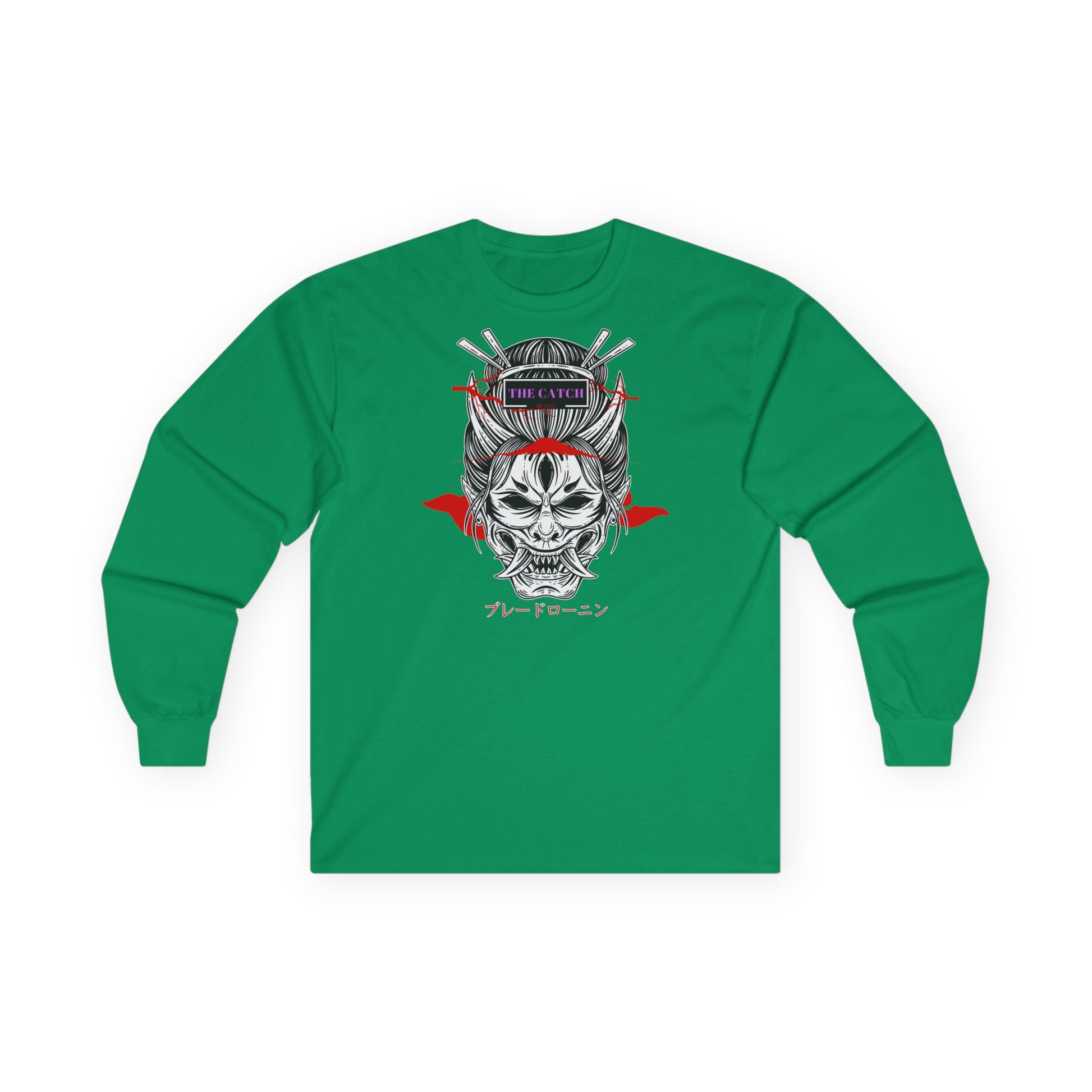 Samurai Skull Long Sleeve Tee - Cotton Shirt for Anime Lovers - THE CATCH