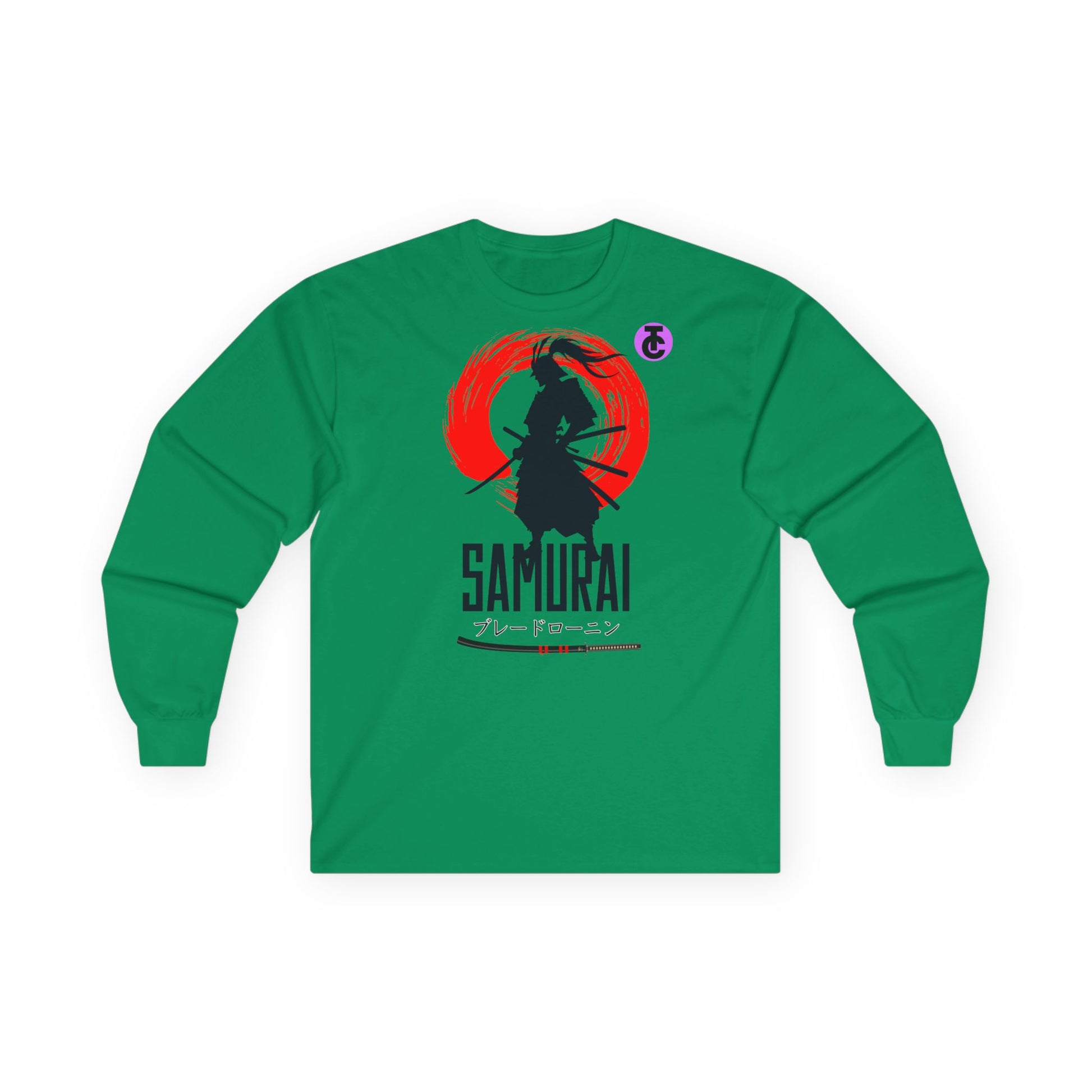 Samurai Graphic Long Sleeve Tee - Cotton Shirt for Anime Fans - THE CATCH