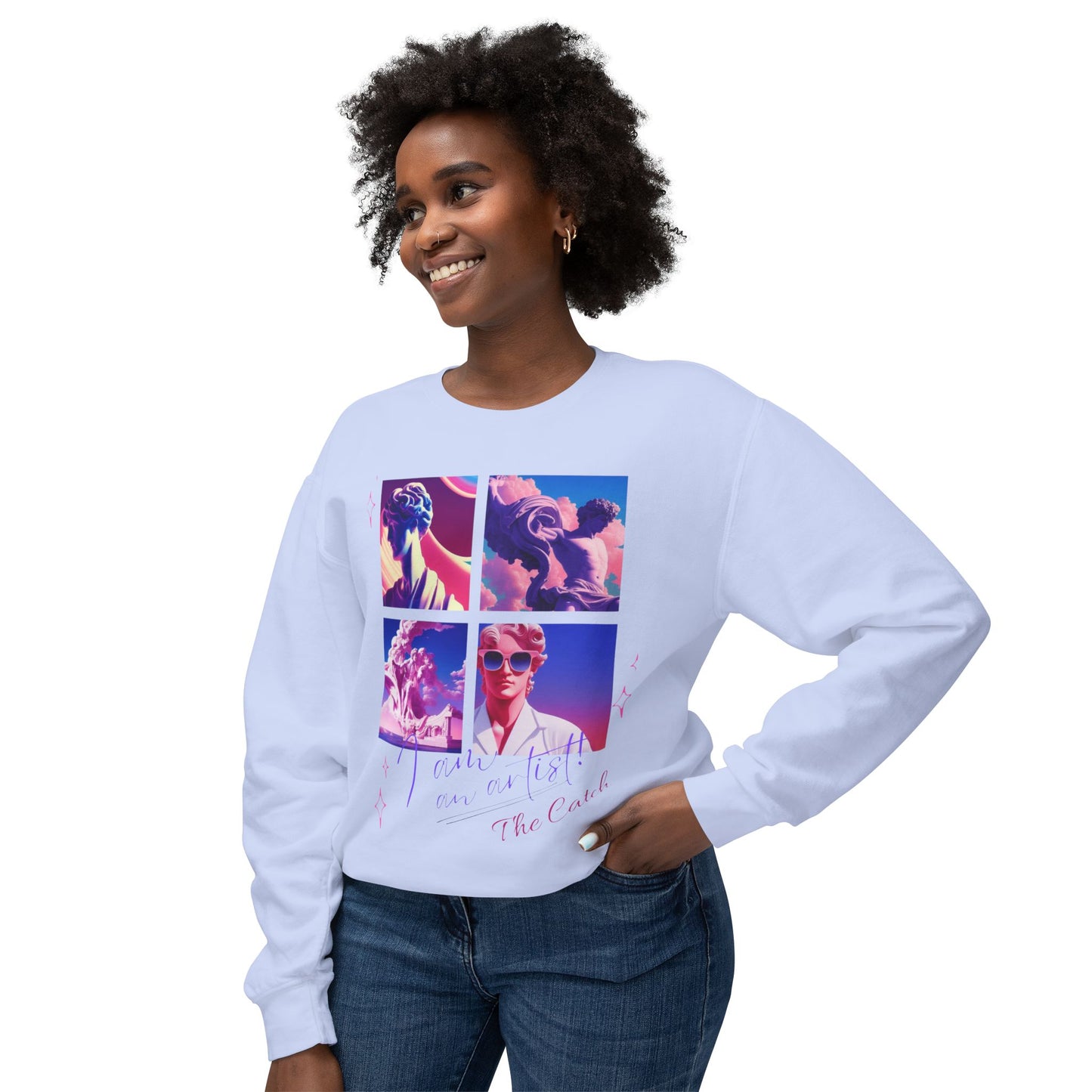 Artistic Crewneck Sweatshirt - "The Catch" Graphic Design