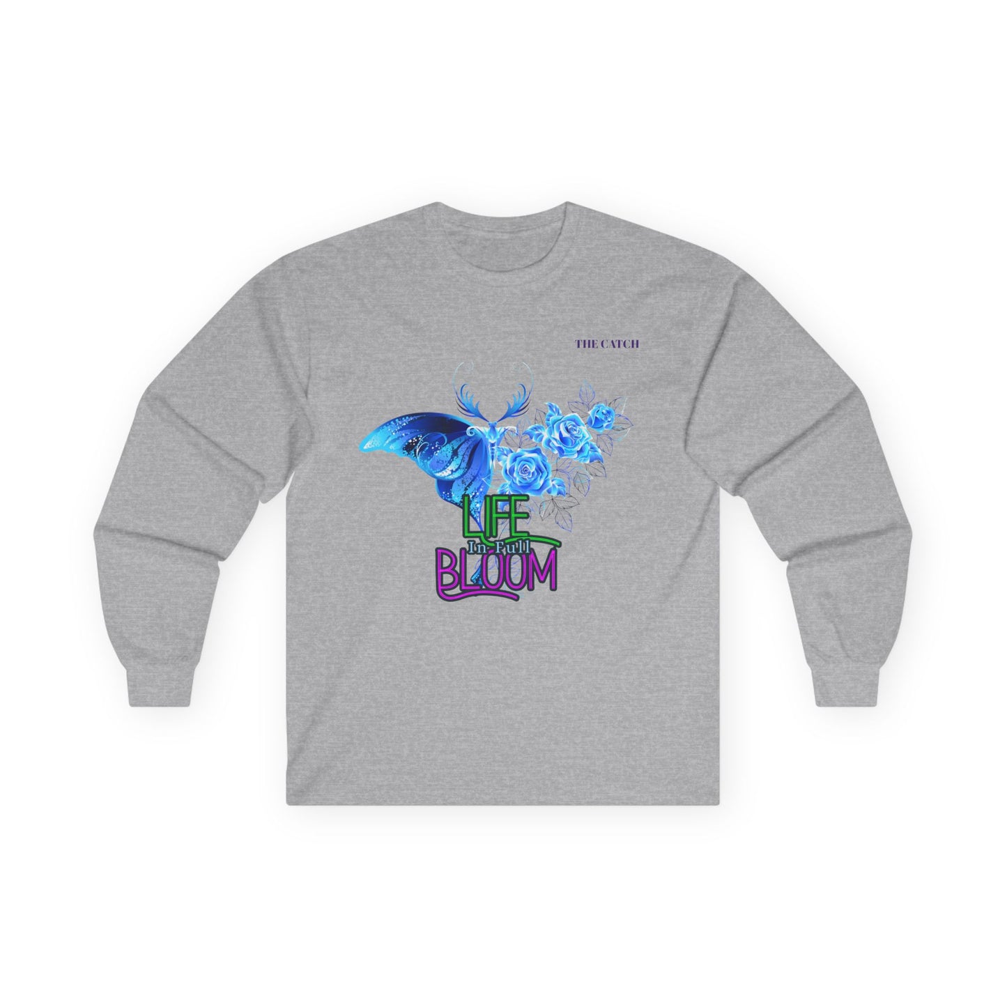 Women's Long Sleeve Tee - "Life in Bloom" Butterfly Design - THE CATCH