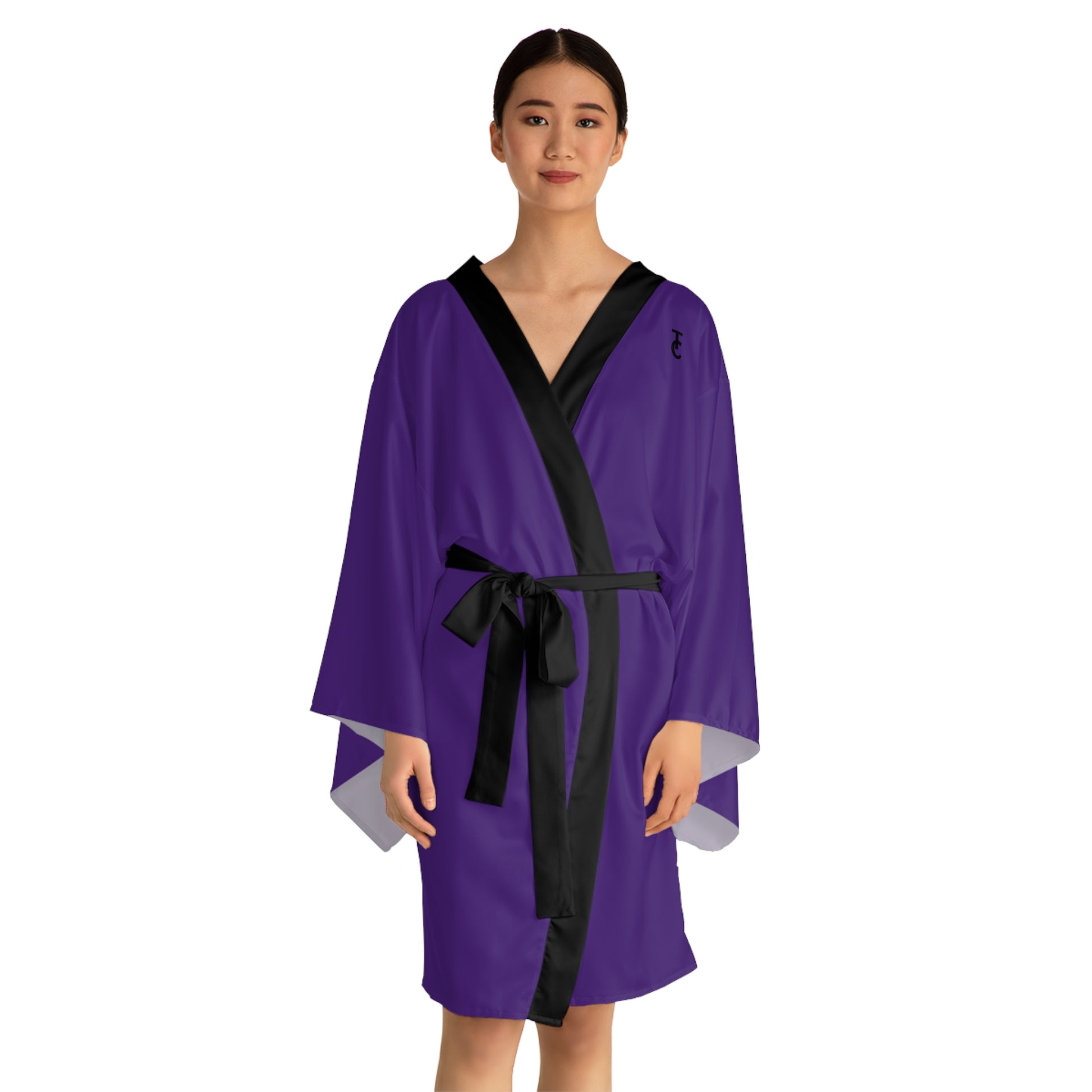Elegant Purple Long Sleeve Kimono Robe, Lounge Wear, Spa Day Gift, Relaxation Attire, Gift for Her, Unique Fashion Statement - THE CATCH
