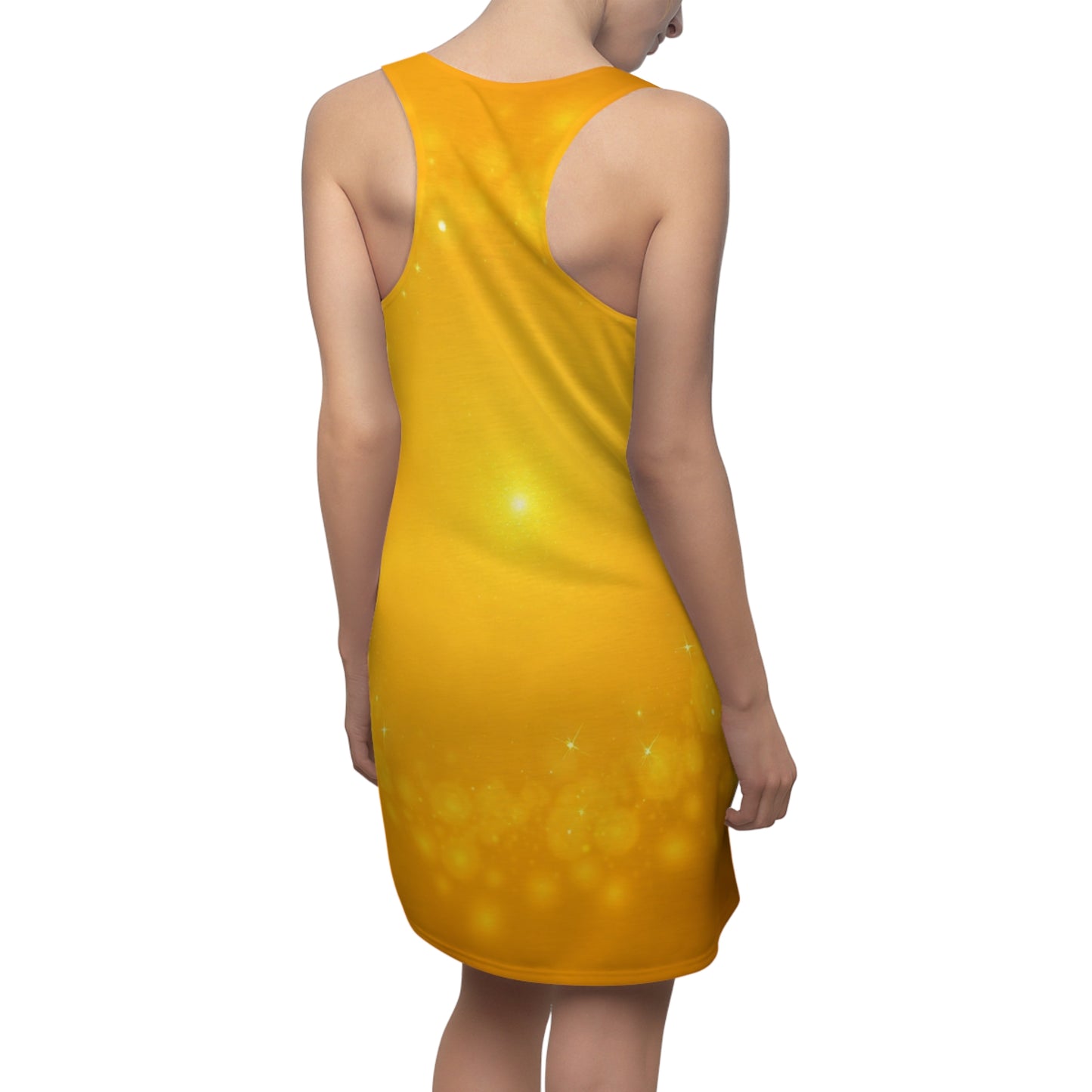 Women's Racerback Dress - Cheerful Yellow Sparkle, Summer Dress, Gift for Her, Party Dress, Casual Wear - THE CATCH