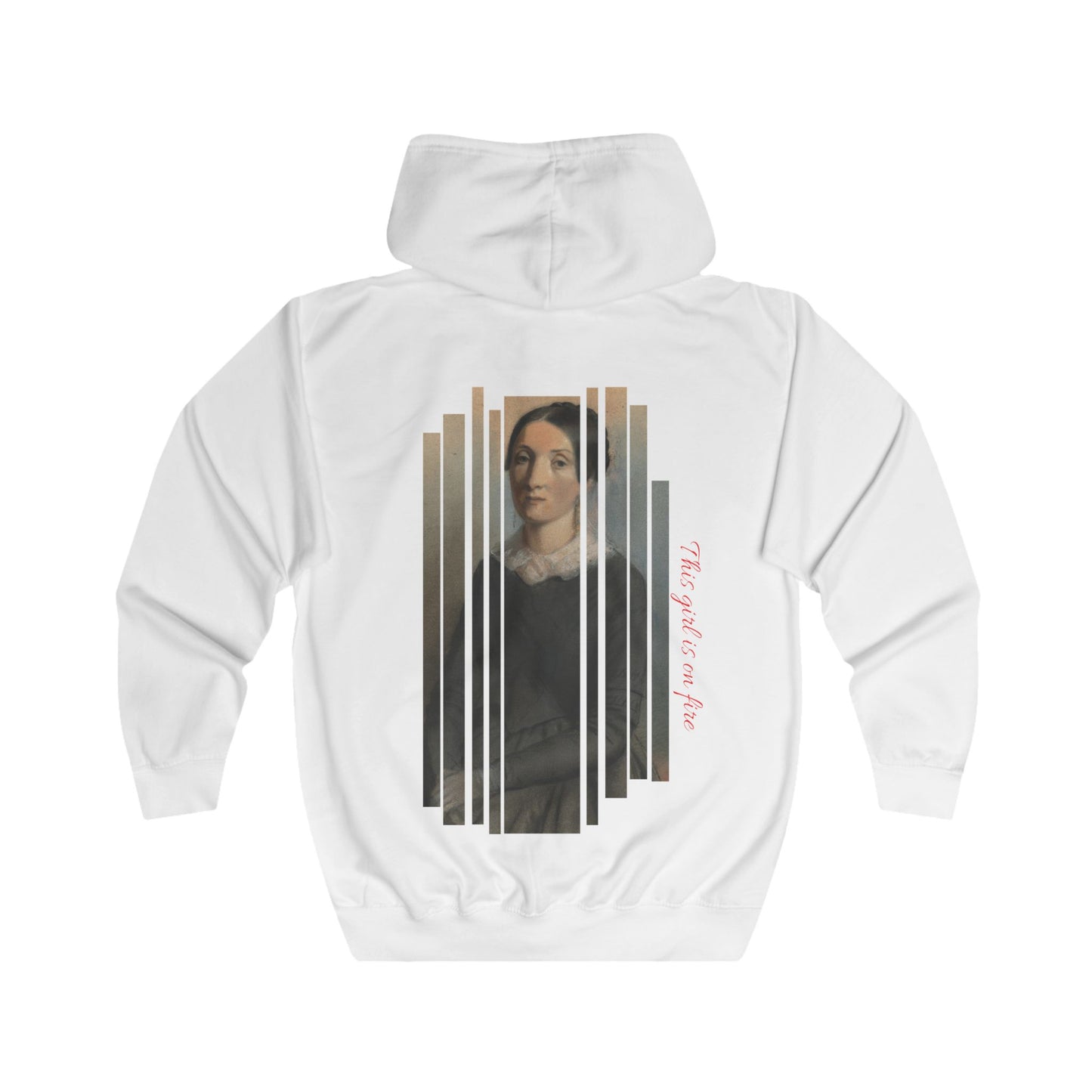 Artistic Full Zip Hoodie - 'The Catch' with Vintage Portrait