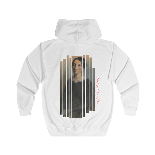 Artistic Full Zip Hoodie - 'The Catch' with Vintage Portrait