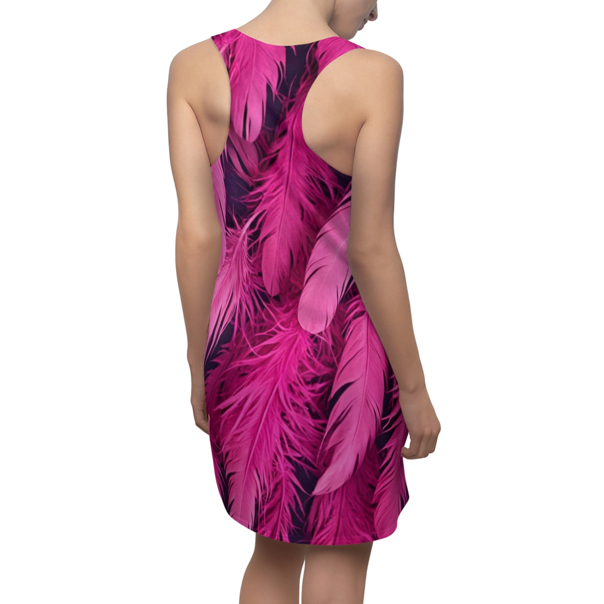 Fabulous Feather Print Racerback Dress, Boho Summer Dress, Beach Dress, Casual Outfit, Fun Party Dress - THE CATCH