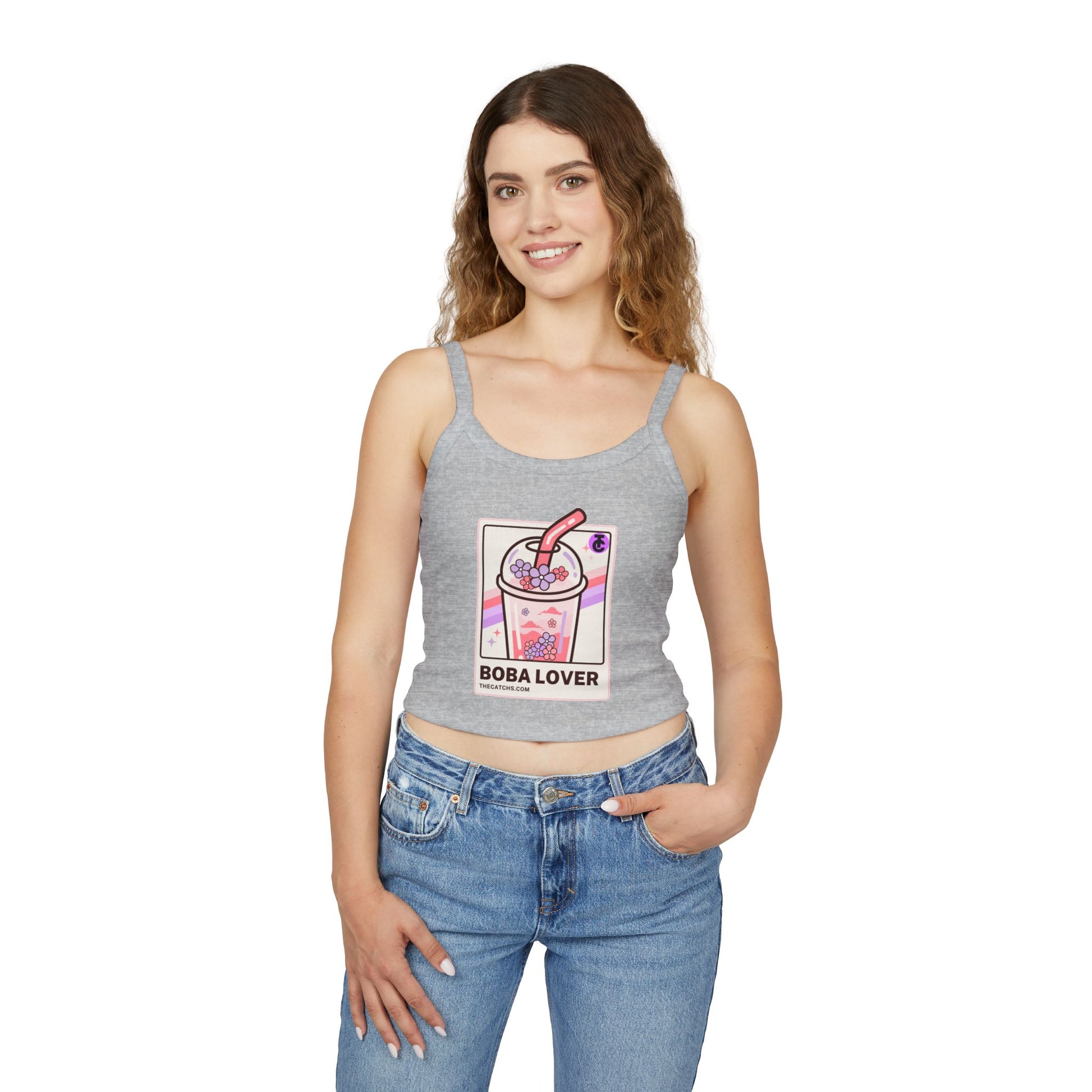 Boba Lover Women's Spaghetti Strap Tank Top | Cute Summer Top, Bubble Tea Apparel, Gift for Boba Fans, Casual Wear, Hot Weather Style - THE CATCH