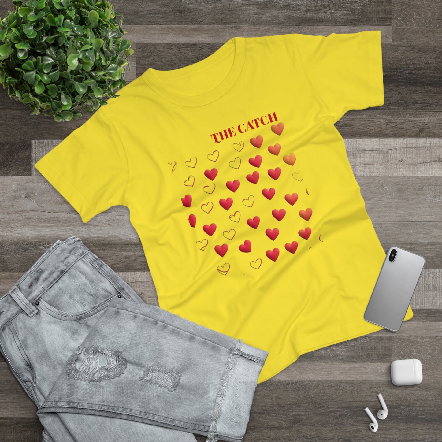 Romantic Hearts Women's T-Shirt - 'The Catch' Design