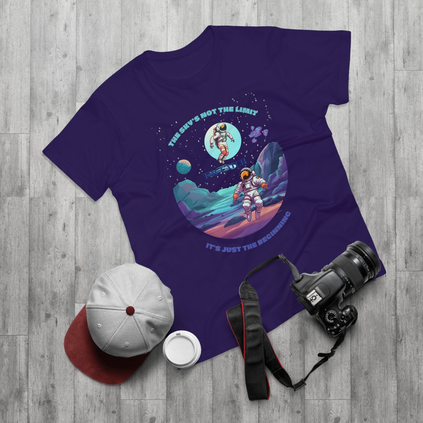 Astronaut Adventure Men's T-Shirt - 'The Sky's Not the Limit, It's Just the Beginning'