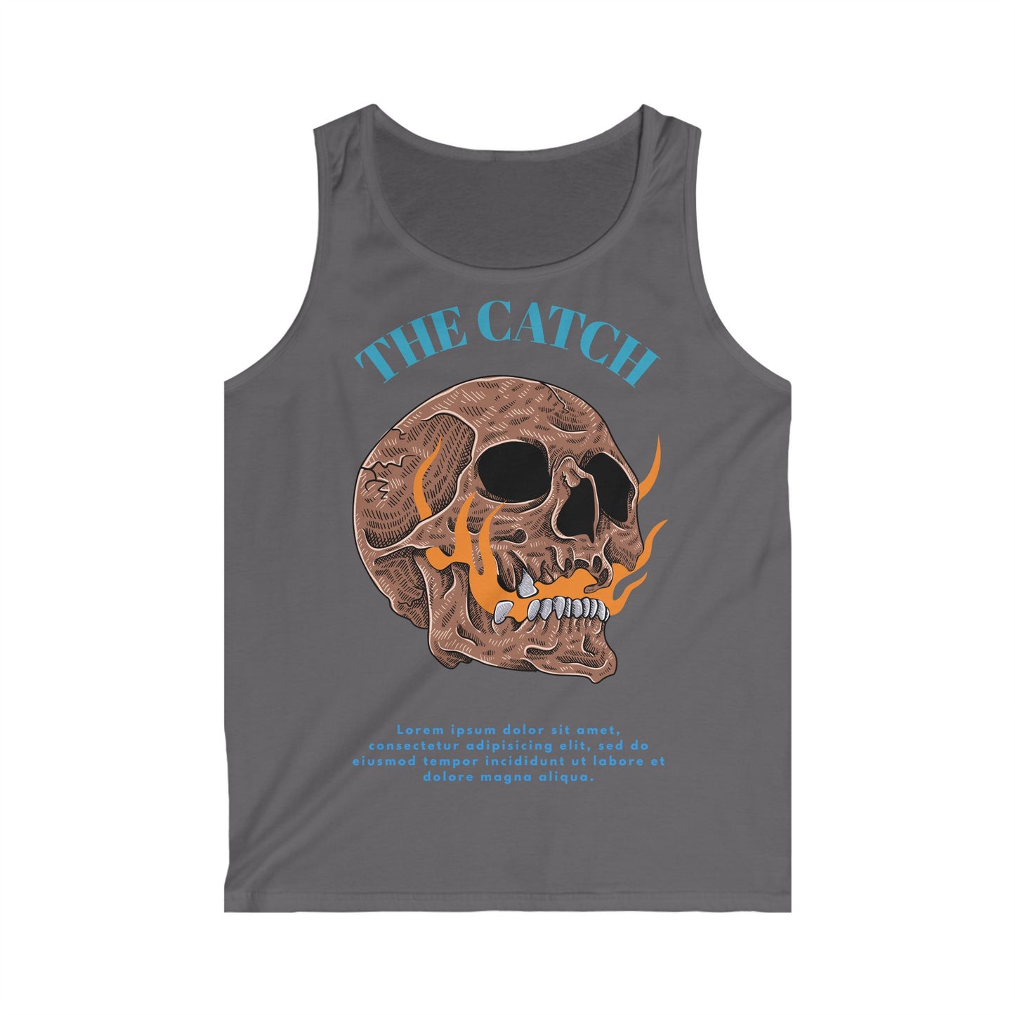 Men's Softstyle Tank Top - "The Catch" Skull Design
