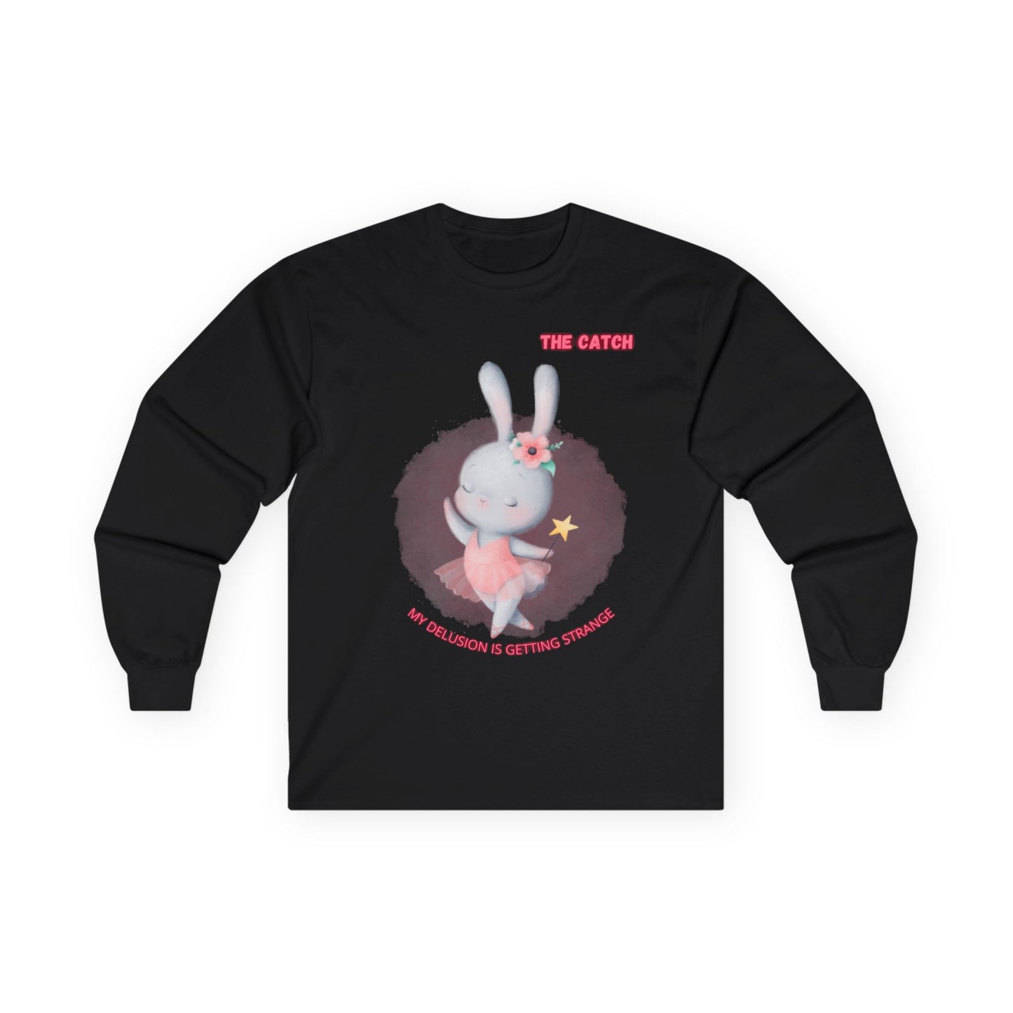 Whimsical Bunny Long Sleeve Tee - "The Catch" Shirt for Fun-Loving Souls - THE CATCH
