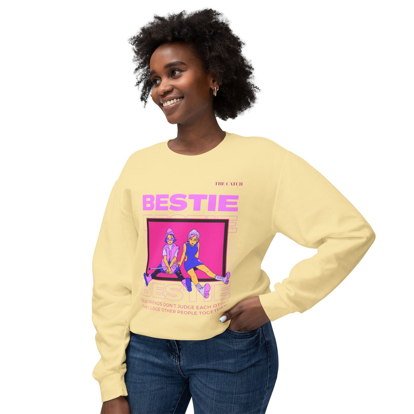 Bestie Crewneck Sweatshirt - True Friends Don't Judge Each Other
