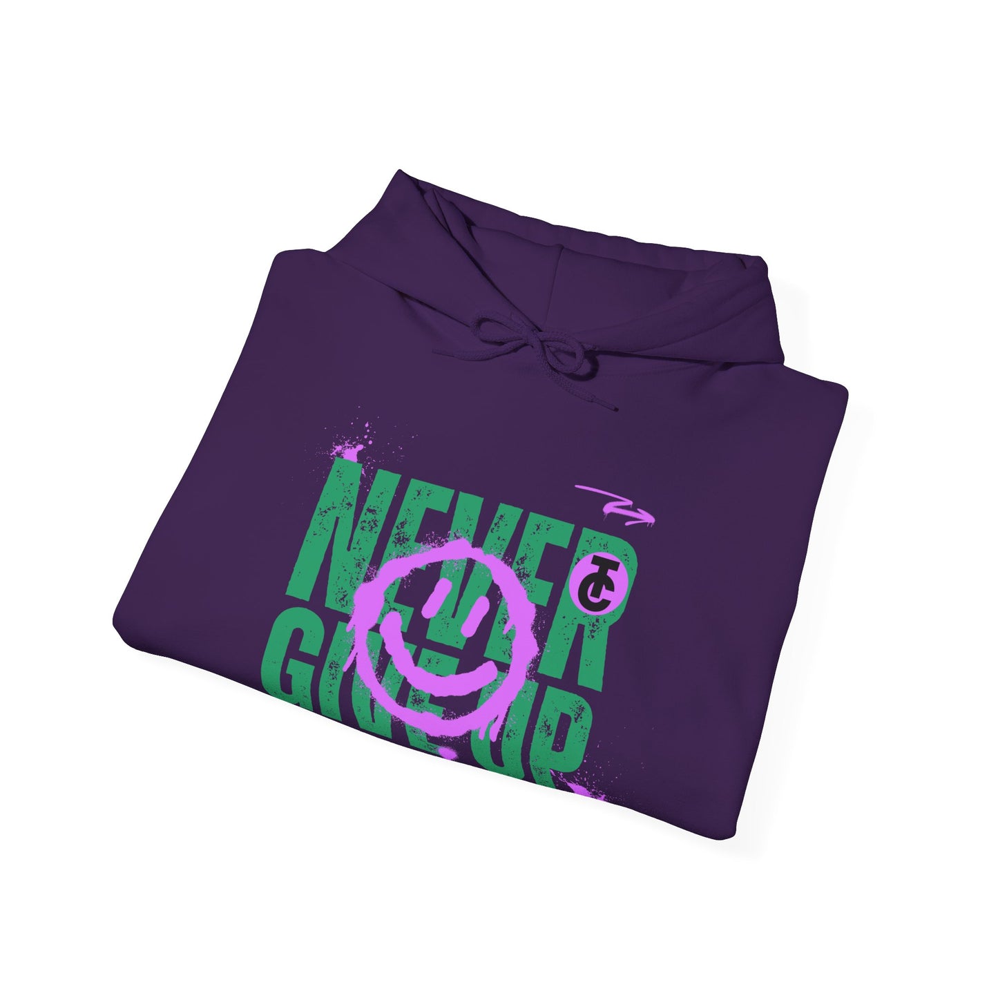 Motivational Sweatshirt - "Never Give Up" Hoodie, Cozy Gift for Friends, Inspirational Apparel, Perfect for Any Occasion