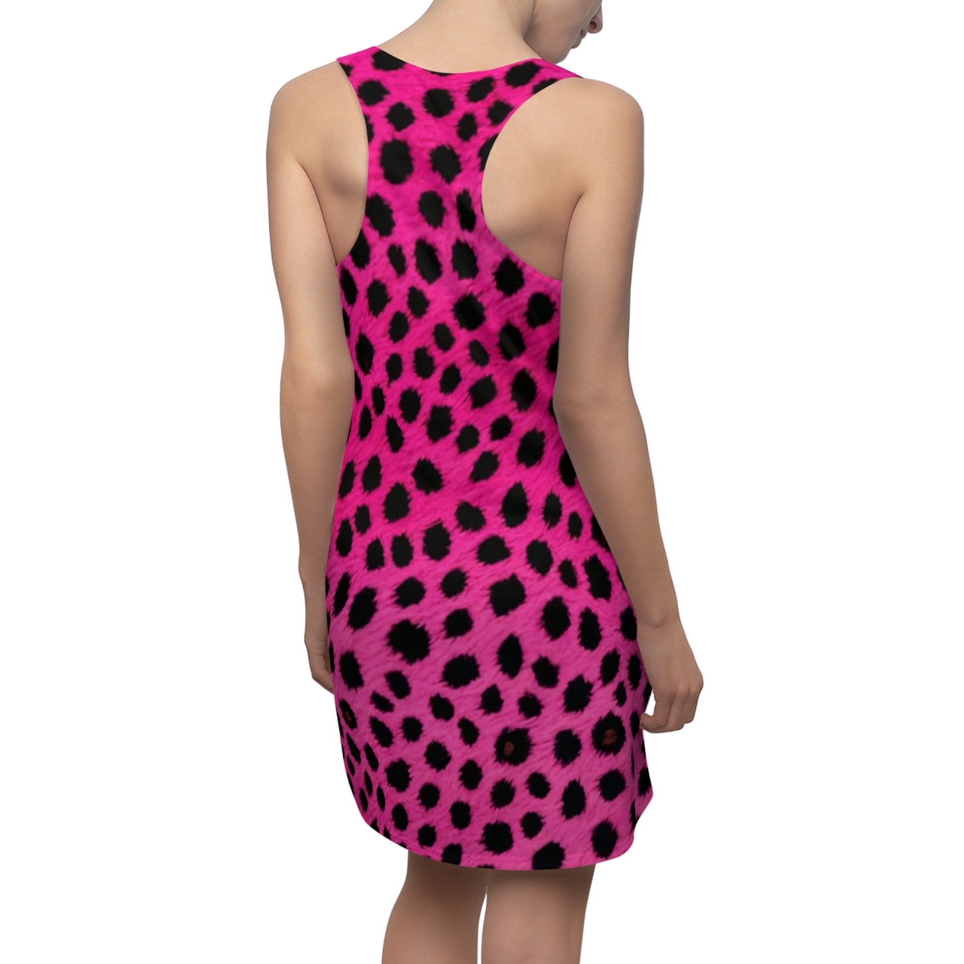 Vibrant Leopard Print Racerback Dress, Trendy Summer Dress, Party Outfit, Beach Cover-Up, Colorful Casual Wear - THE CATCH