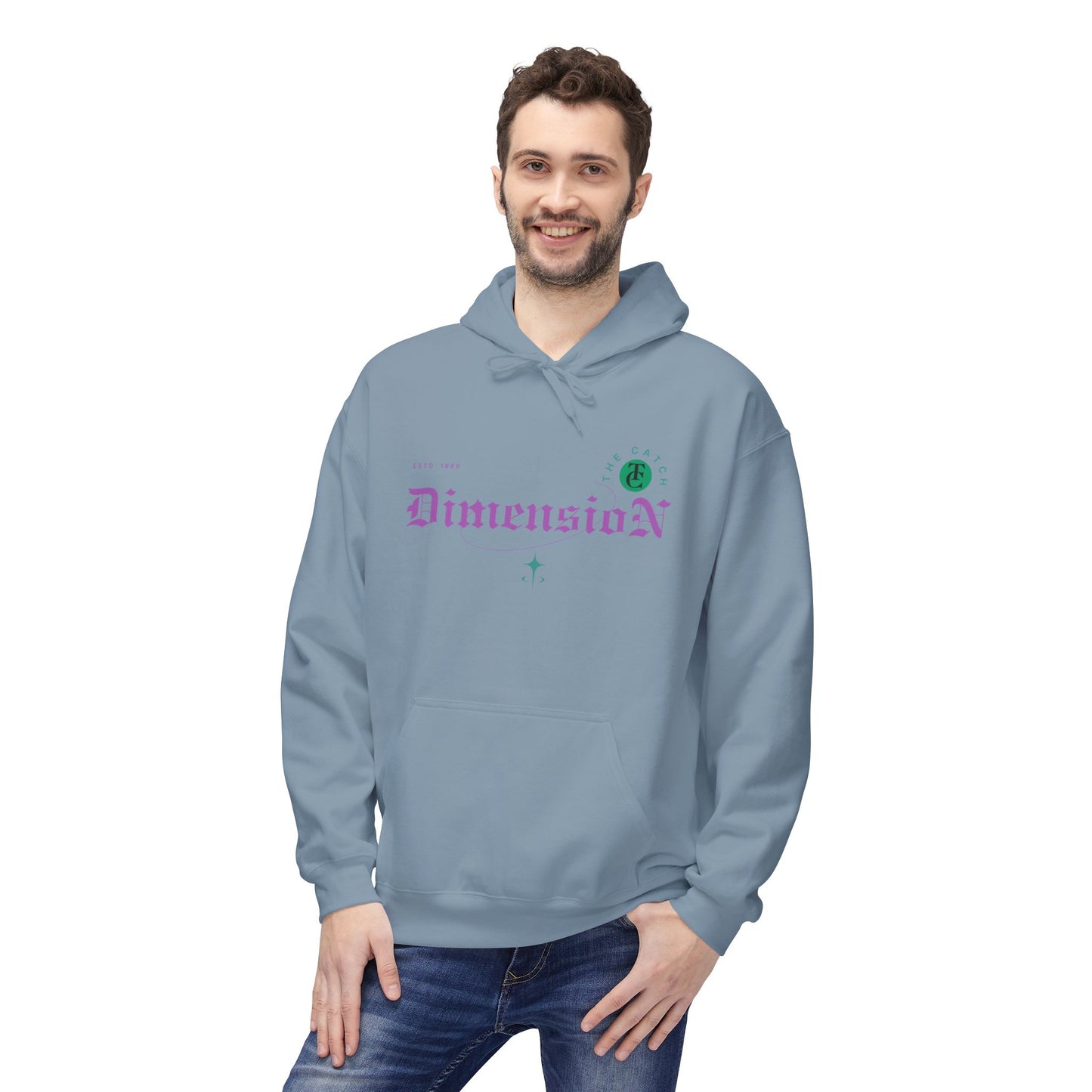 Cosmic Dimension Hoodie | Softstyle Fleece Wear, Unique Graphic Pullover, Gift for Astronomers, Casual Streetwear