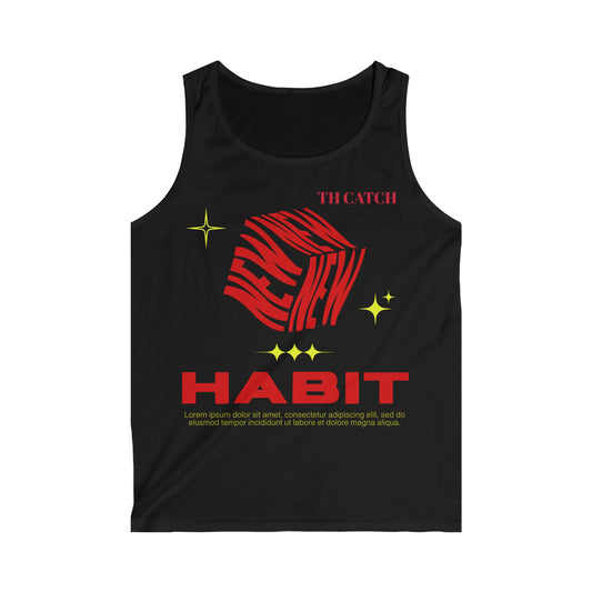 Men's Softstyle Tank Top - Trendy Habit Graphic - Perfect for Summer and Casual Wear
