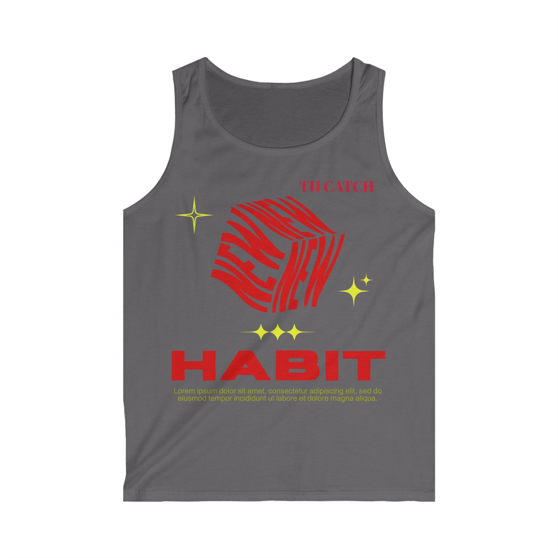 Men's Softstyle Tank Top - Trendy Habit Graphic - Perfect for Summer and Casual Wear - THE CATCH