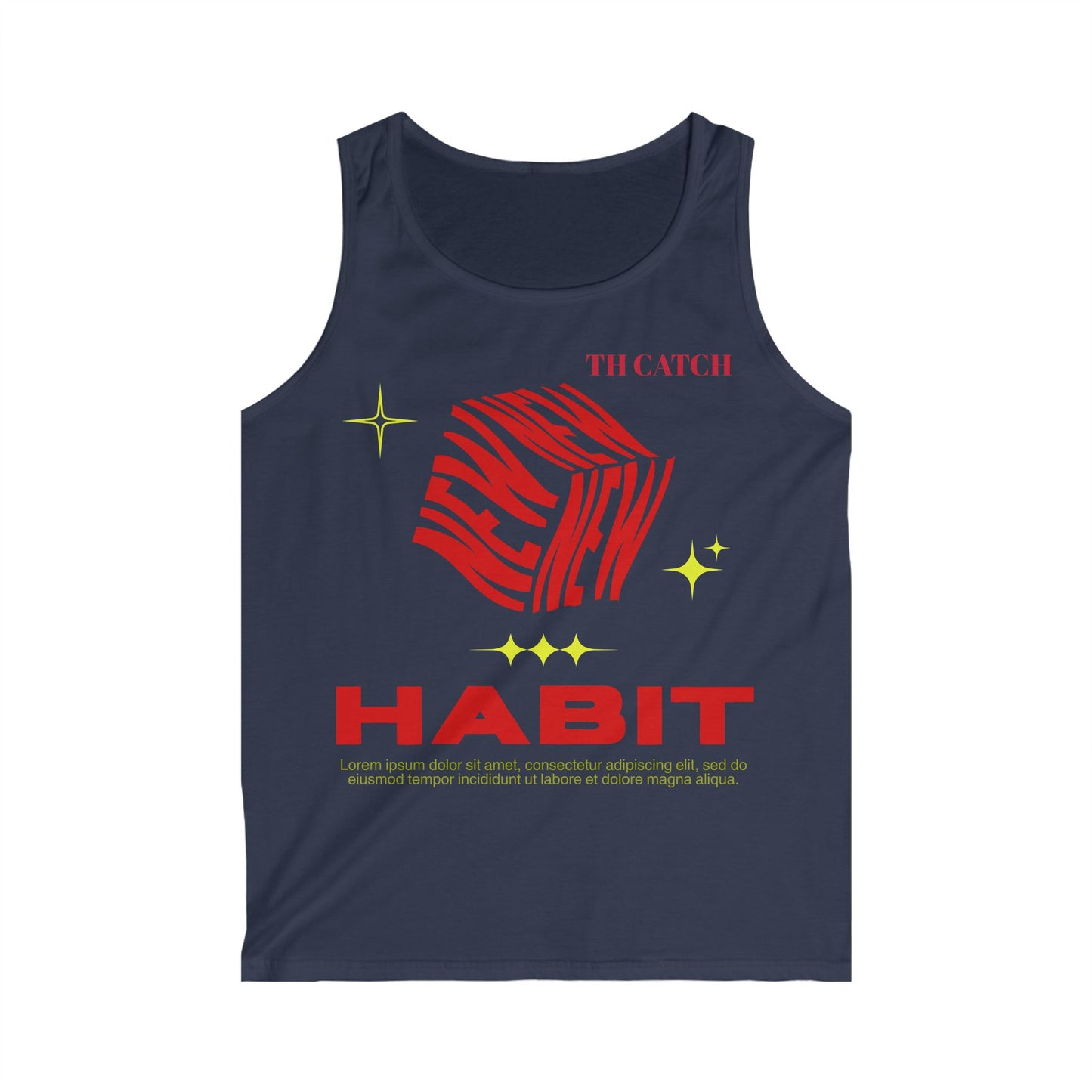 Men's Softstyle Tank Top - Trendy Habit Graphic - Perfect for Summer and Casual Wear - THE CATCH