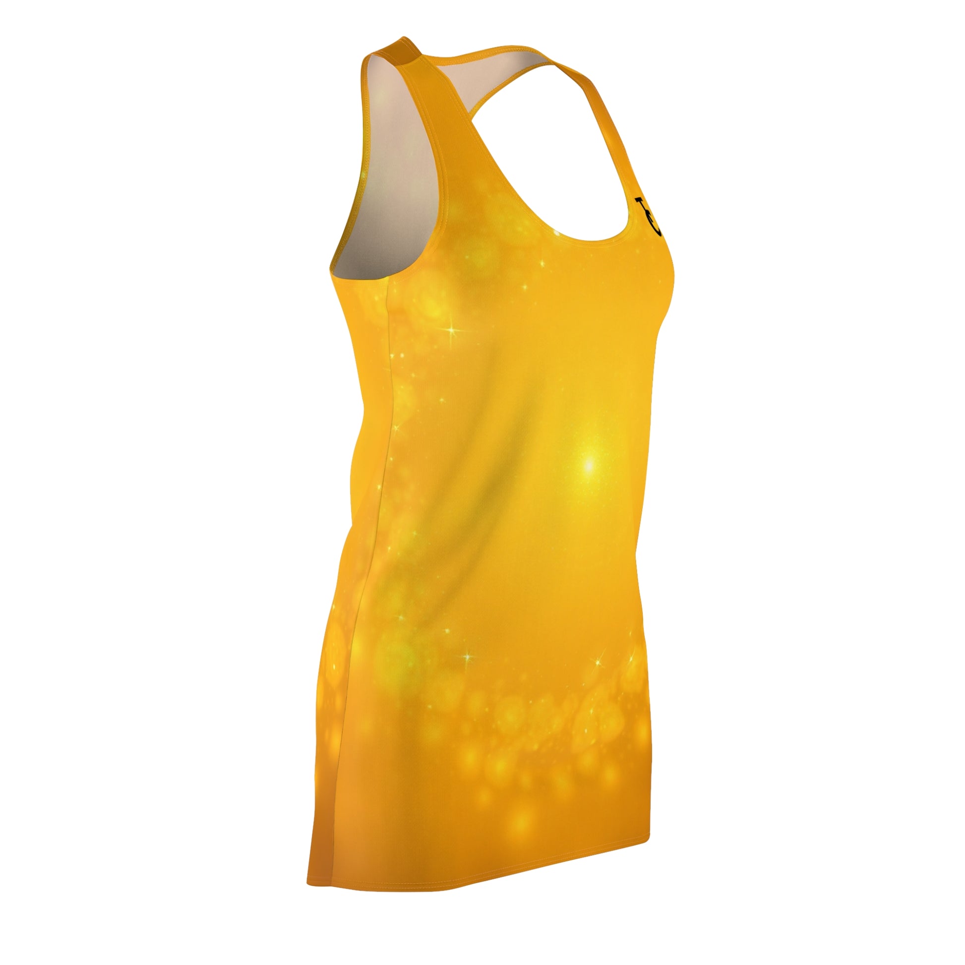 Women's Racerback Dress - Cheerful Yellow Sparkle, Summer Dress, Gift for Her, Party Dress, Casual Wear - THE CATCH