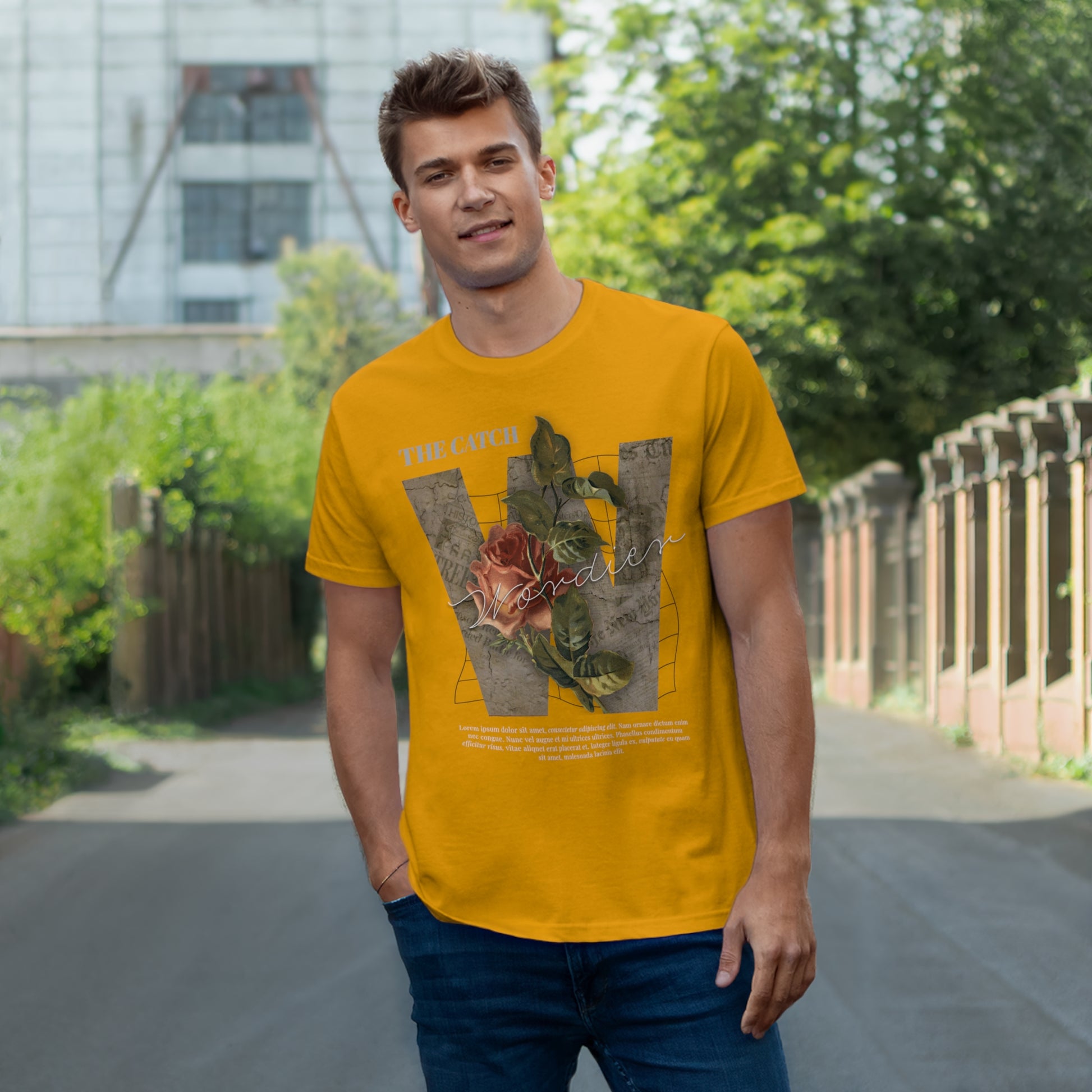 Wonder Floral Single Jersey T-Shirt - Vintage Aesthetic - THE CATCH