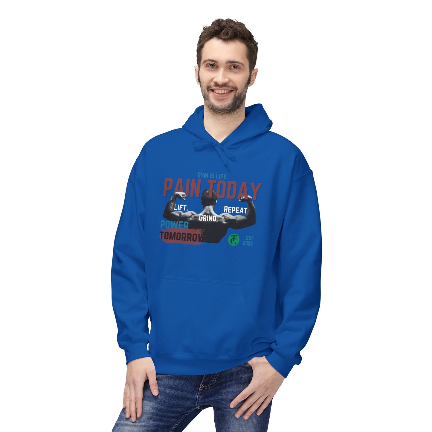 Empowering Fleece Hoodie | Gym Motivation | Pain Today, Power Tomorrow Workout Gear | Fitness Gift | Casual Wear