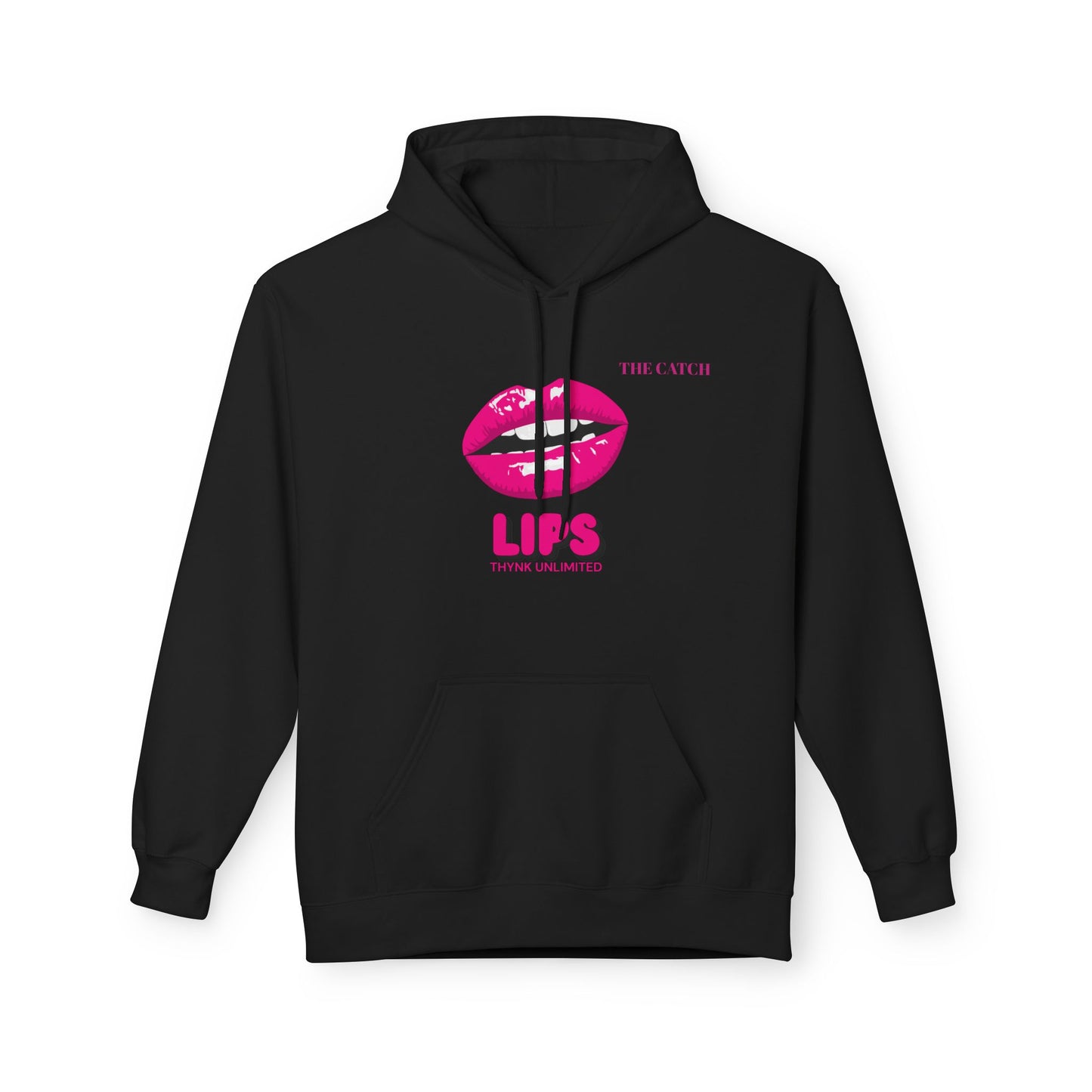 Fleece Hoodie with Chic Lip Design - Perfect for Casual Outings and Gifts