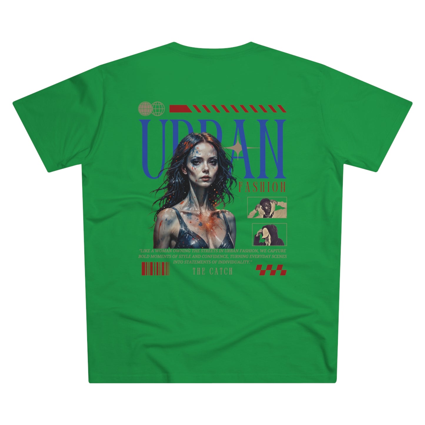 Urban Fashion Men's Modern-fit Tee - 'THE CATCH' Graphic Shirt for Trendsetters
