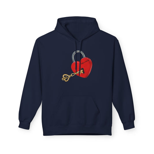 Heart Lock & Key  Fleece Hoodie - Cozy Valentine’s Day Gift