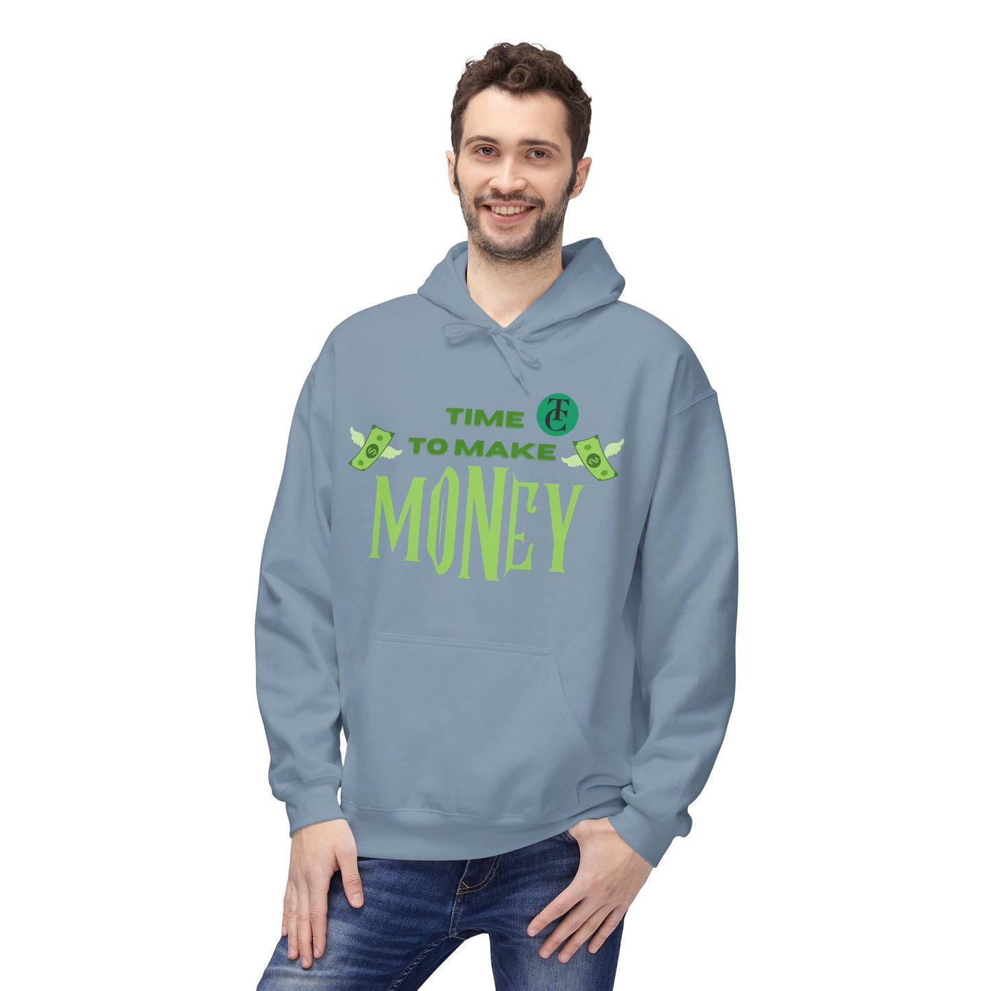 Money Motivational Hoodie, Cozy Fleece Sweatshirt, Gift for Entrepreneurs, Casual Wear, Unique Business Apparel