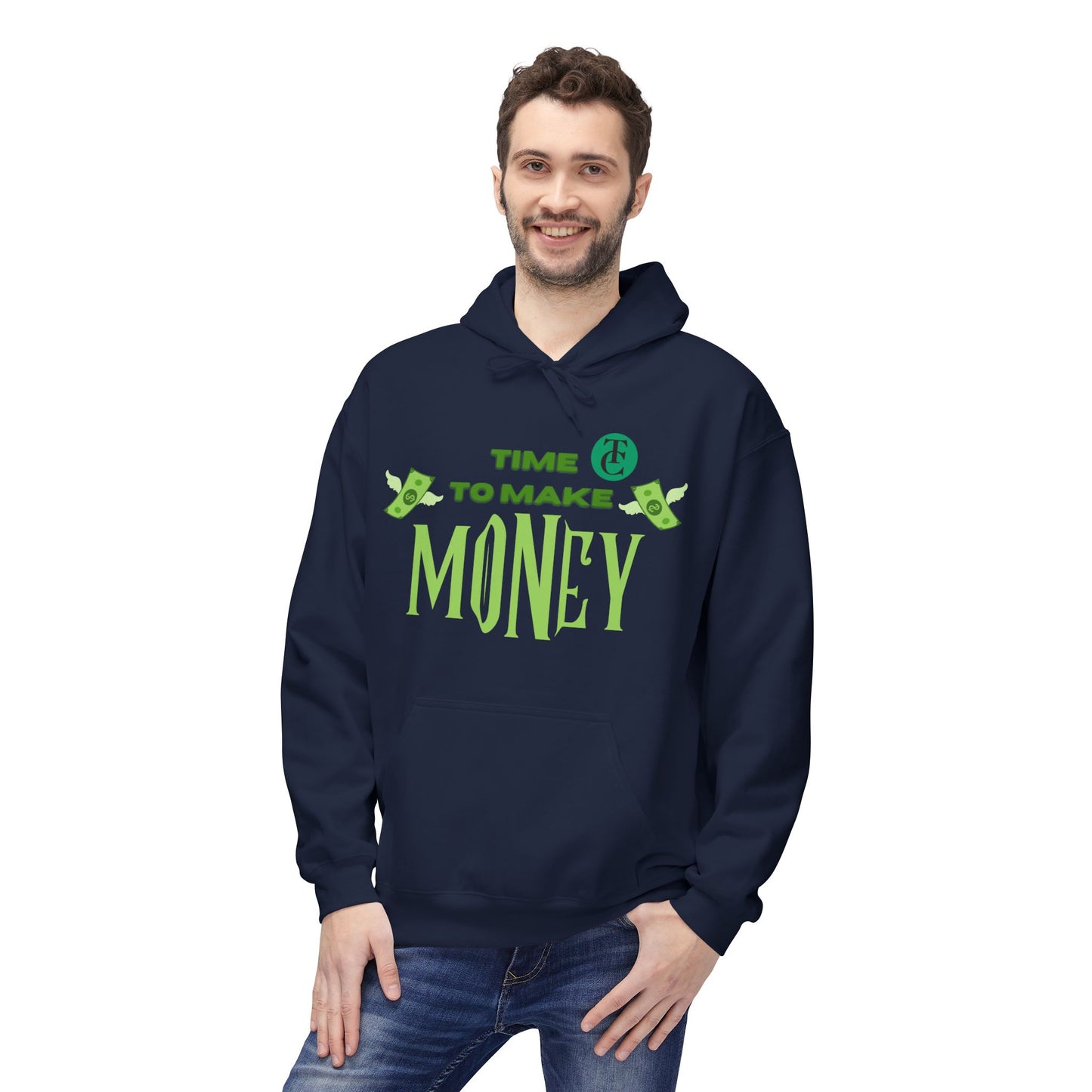 Money Motivational Hoodie, Cozy Fleece Sweatshirt, Gift for Entrepreneurs, Casual Wear, Unique Business Apparel