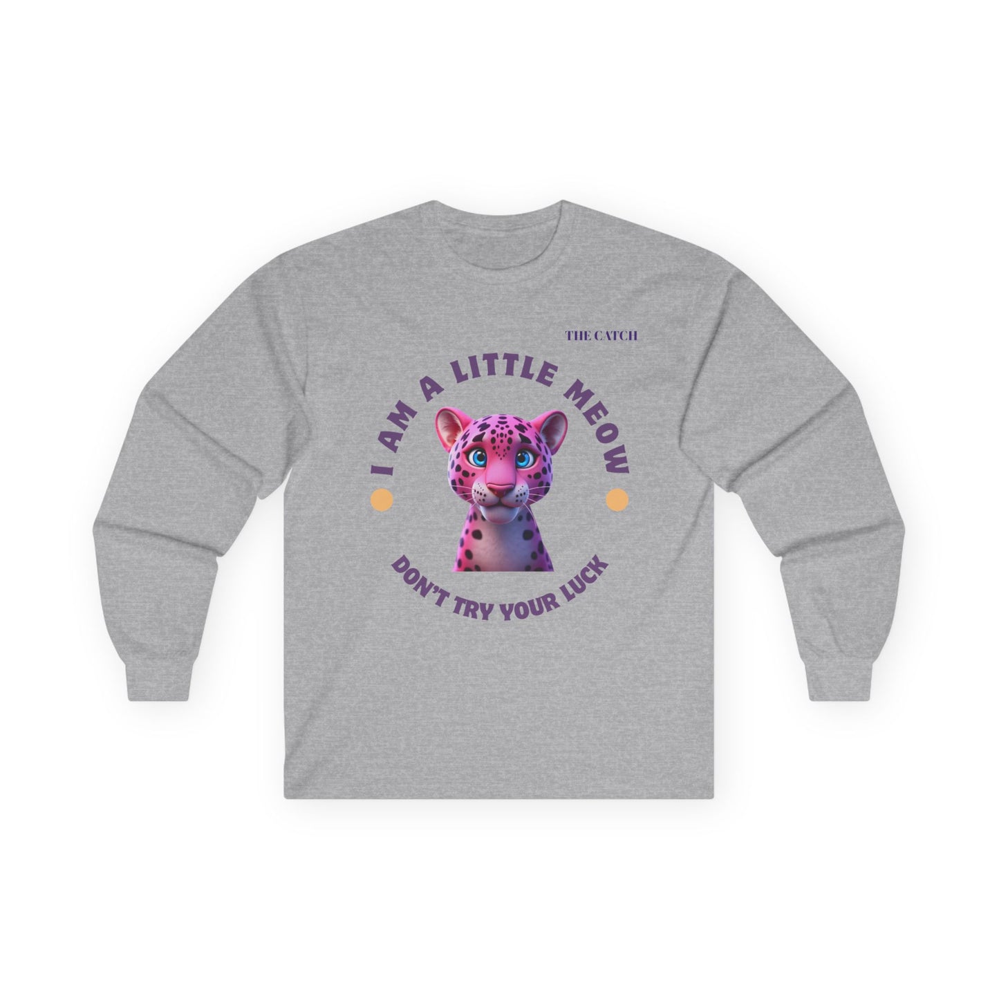 Funny Cat Long Sleeve Tee - "I Am A Little Meow" - Ultra Cotton