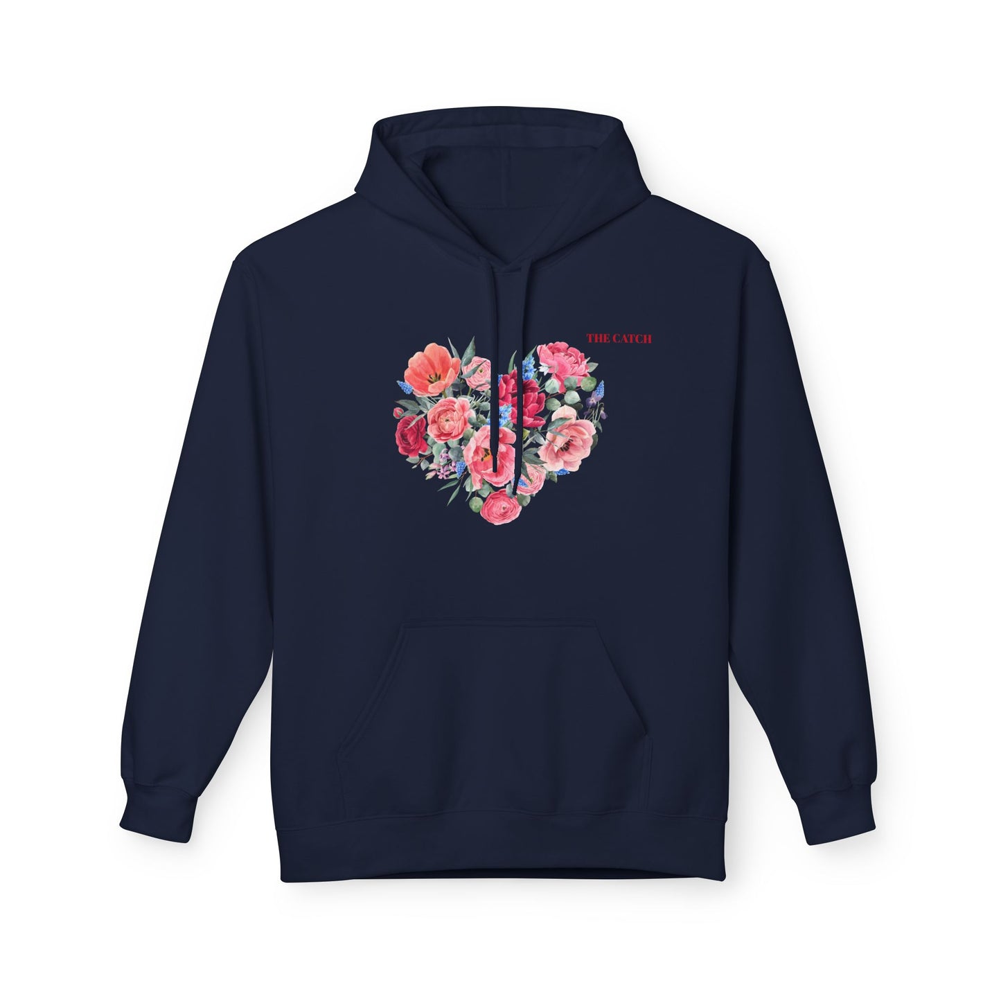 Floral Heart Fleece Hoodie - Softstyle Sweatshirt