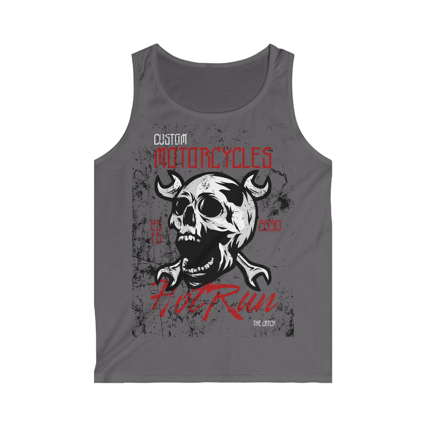 Men's Motorcycle Skull Tank Top - Custom Hot Run Design