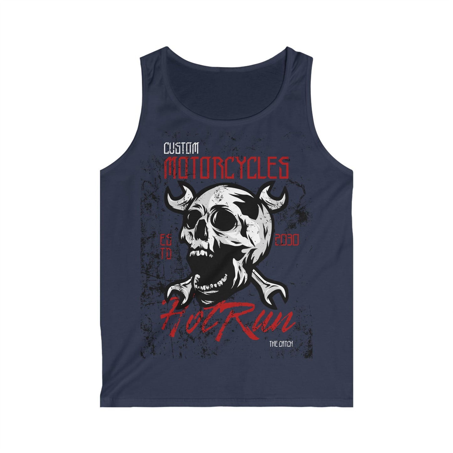 Men's Motorcycle Skull Tank Top - Custom Hot Run Design