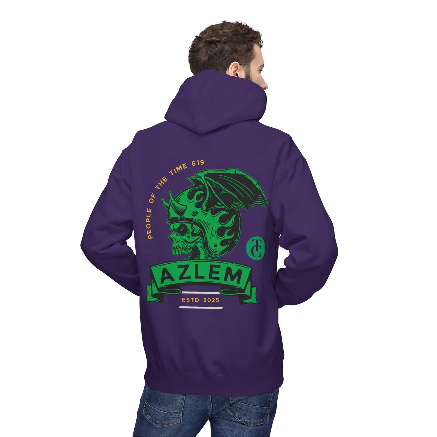 Midweight Softstyle Fleece Hoodie - Azlem Skull Design