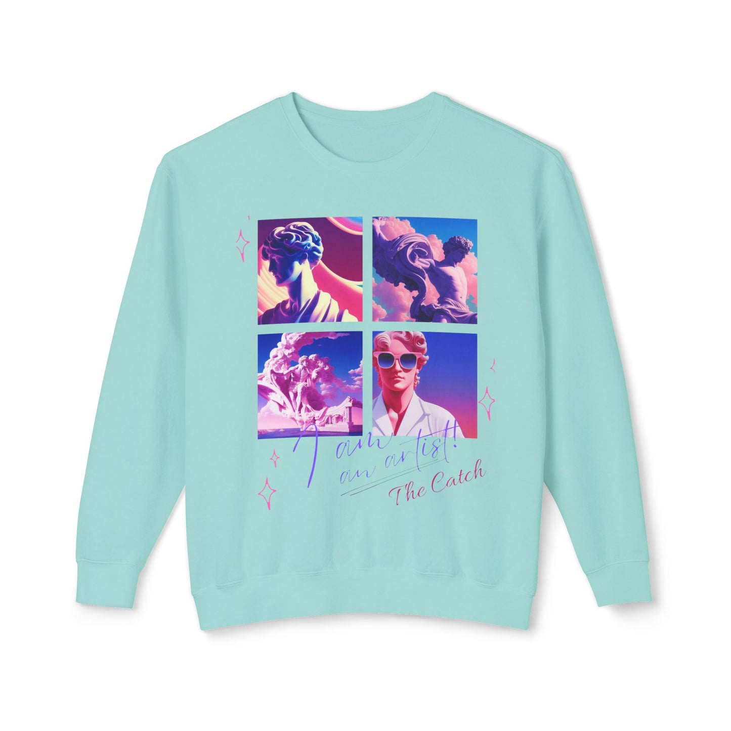 Artistic Crewneck Sweatshirt - "The Catch" Graphic Design - THE CATCH