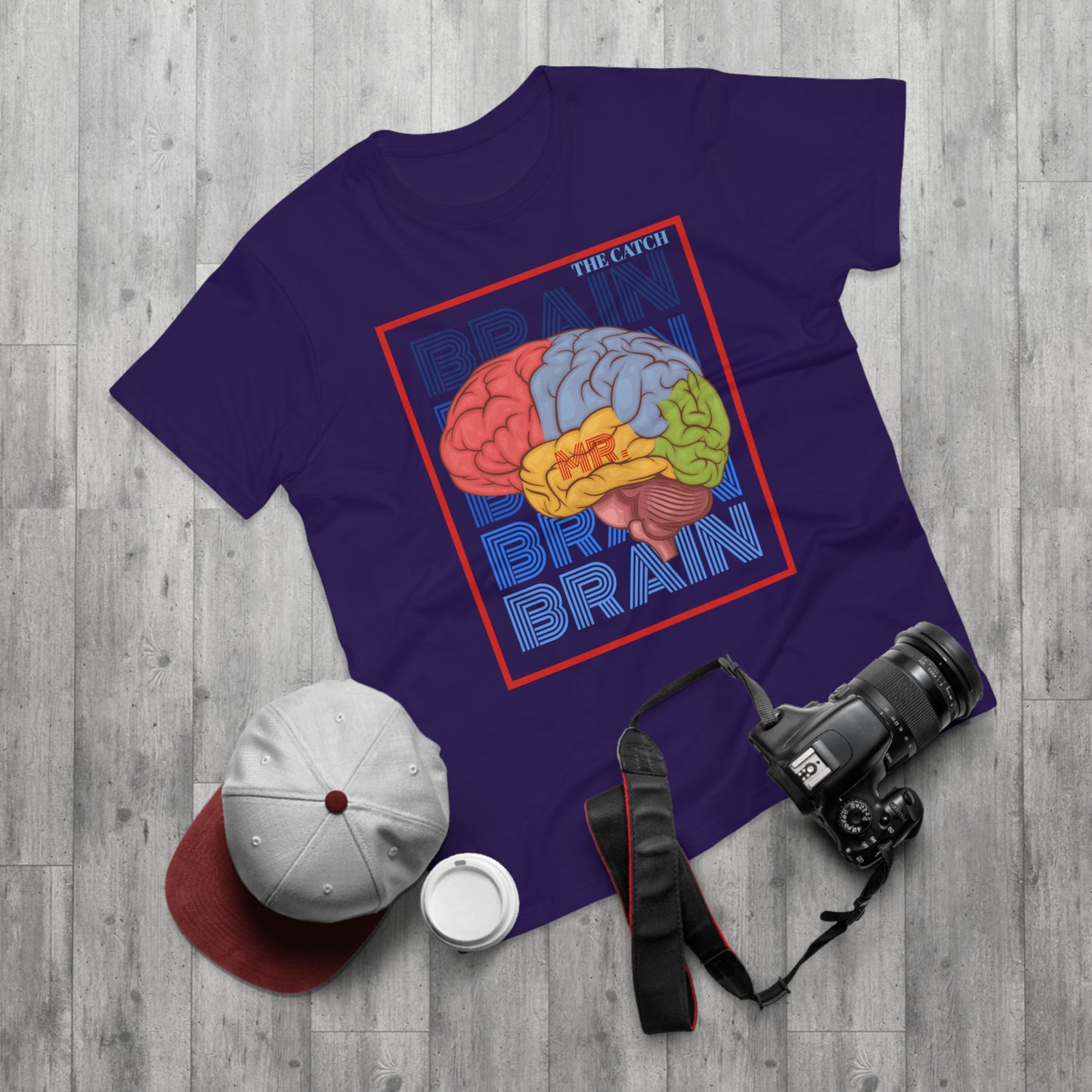 Colorful Brain Graphic T-Shirt - Unique Menswear for Science Lovers