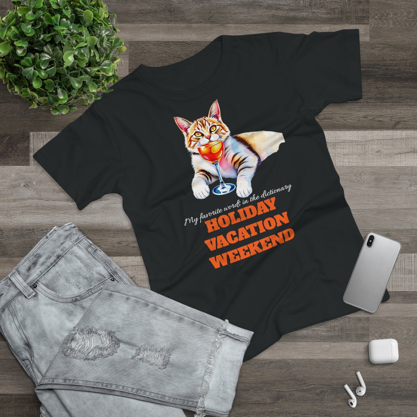 Cat Lover's Holiday Vacation T-Shirt