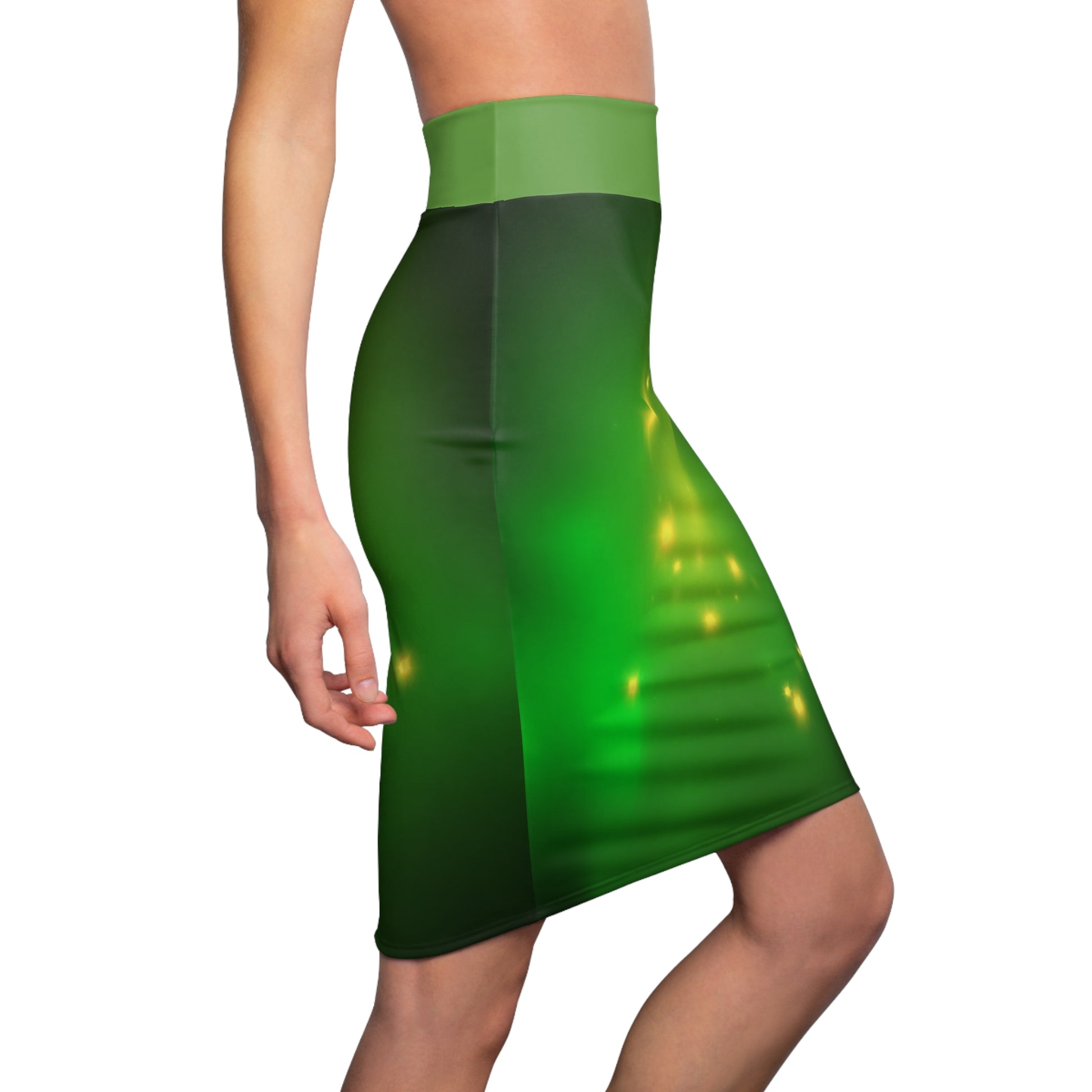 Sparkling Green Women's Pencil Skirt, Chic Skirt for Parties, Everyday Wear, Holiday Gift, Trendy Fashion Statement - THE CATCH