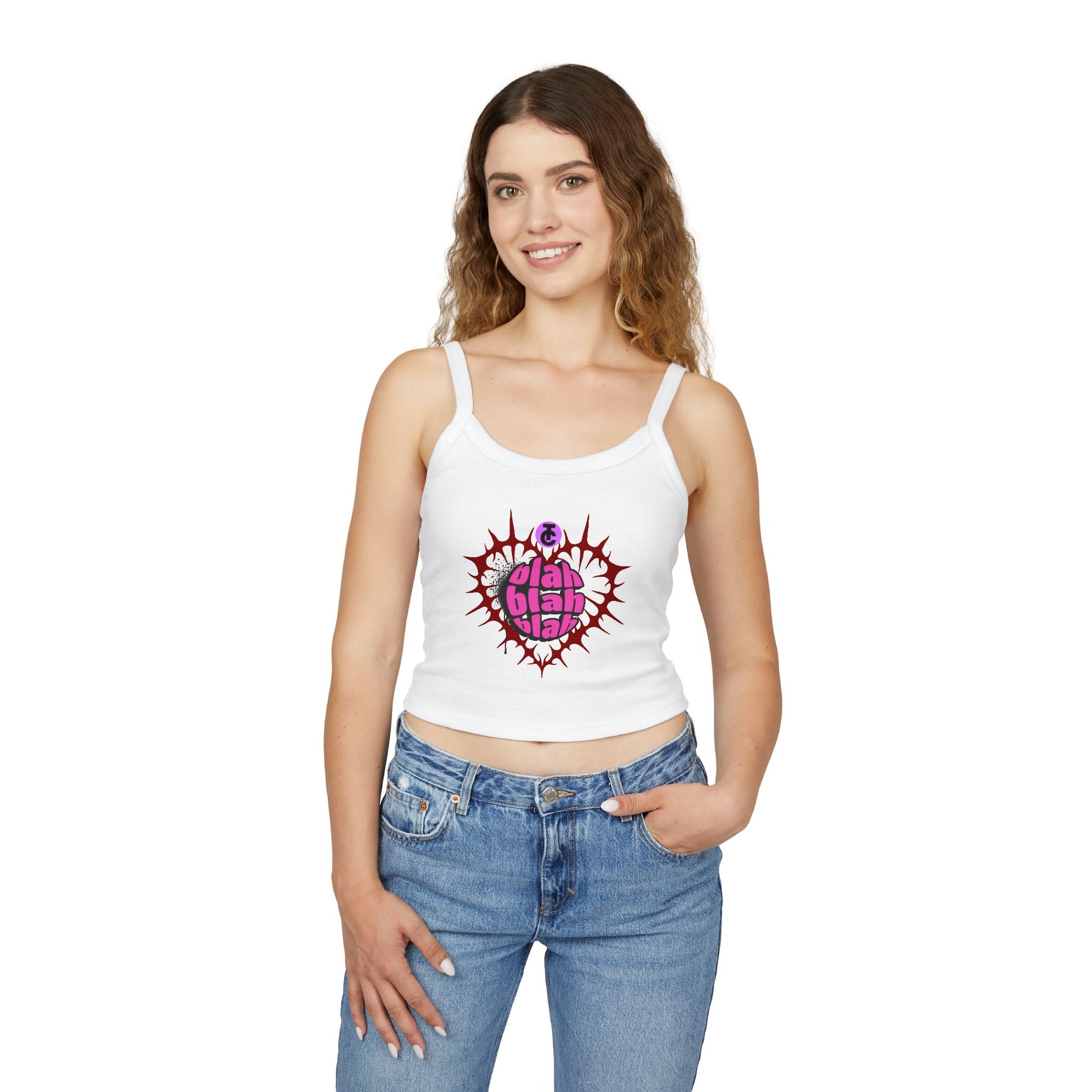 Bold Graphic Spaghetti Strap Tank Top, Summer Top, Festival Wear, Casual Chic, Heart Design, Edgy Tank, Gift Idea - THE CATCH