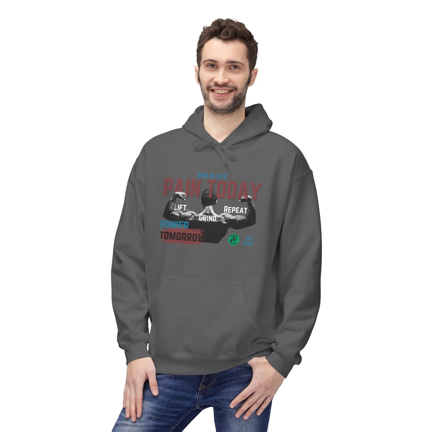 Empowering Fleece Hoodie | Gym Motivation | Pain Today, Power Tomorrow Workout Gear | Fitness Gift | Casual Wear