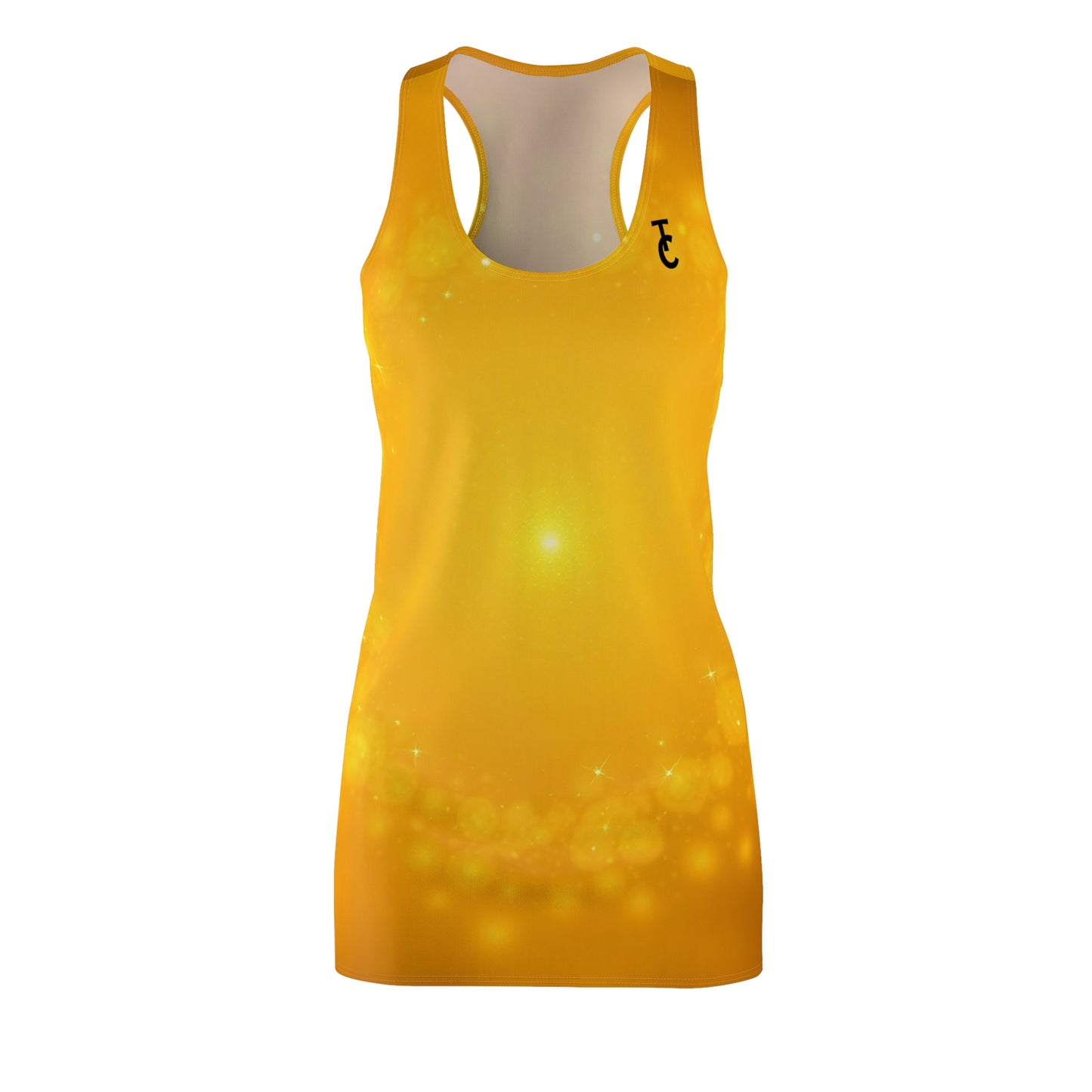 Women's Racerback Dress - Cheerful Yellow Sparkle, Summer Dress, Gift for Her, Party Dress, Casual Wear - THE CATCH