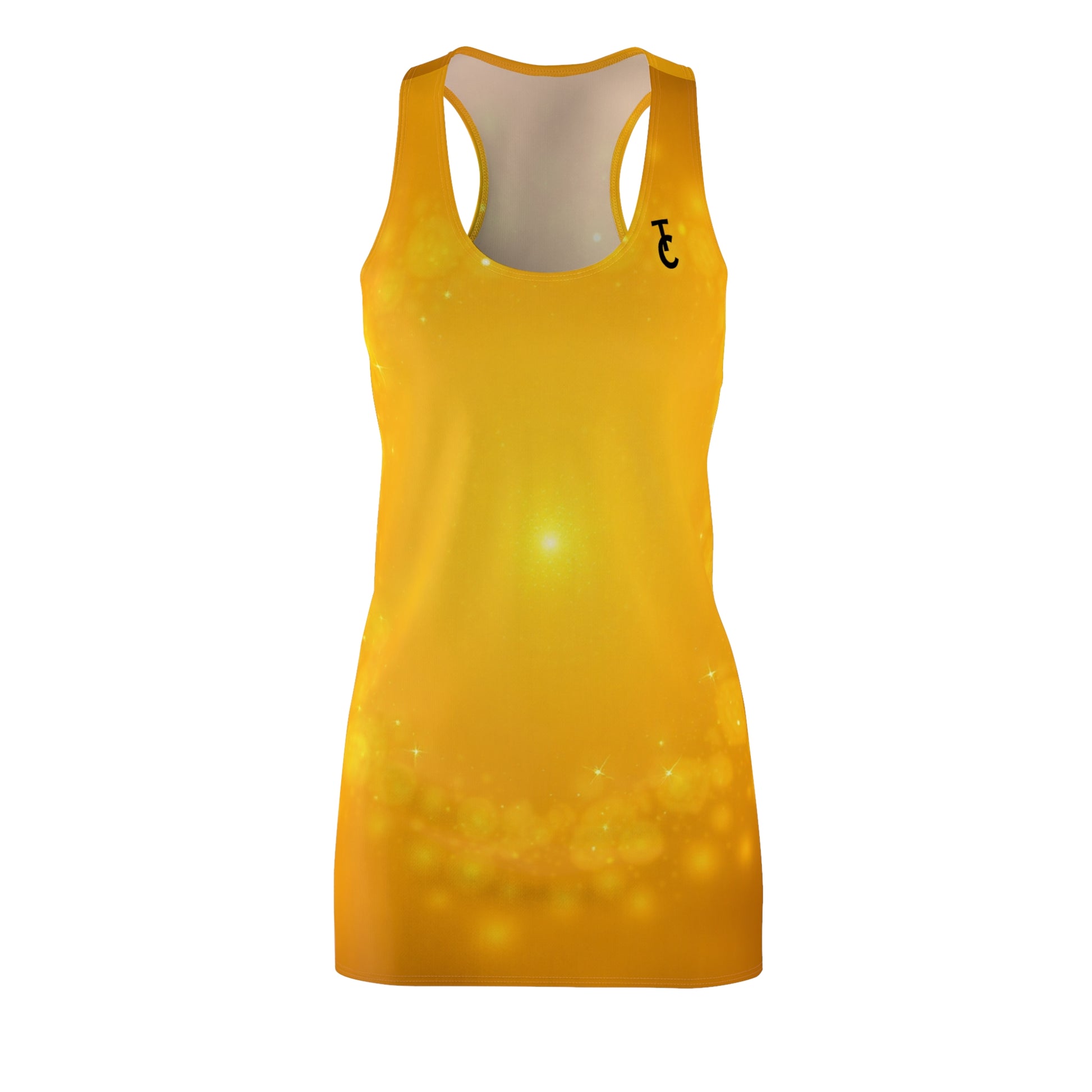 Women's Racerback Dress - Cheerful Yellow Sparkle, Summer Dress, Gift for Her, Party Dress, Casual Wear - THE CATCH