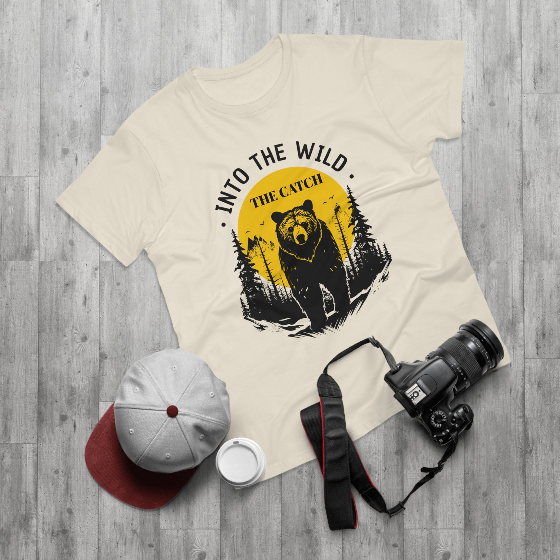 Men's Outdoor Adventure T-Shirt | Into the Wild Bear Design - THE CATCH