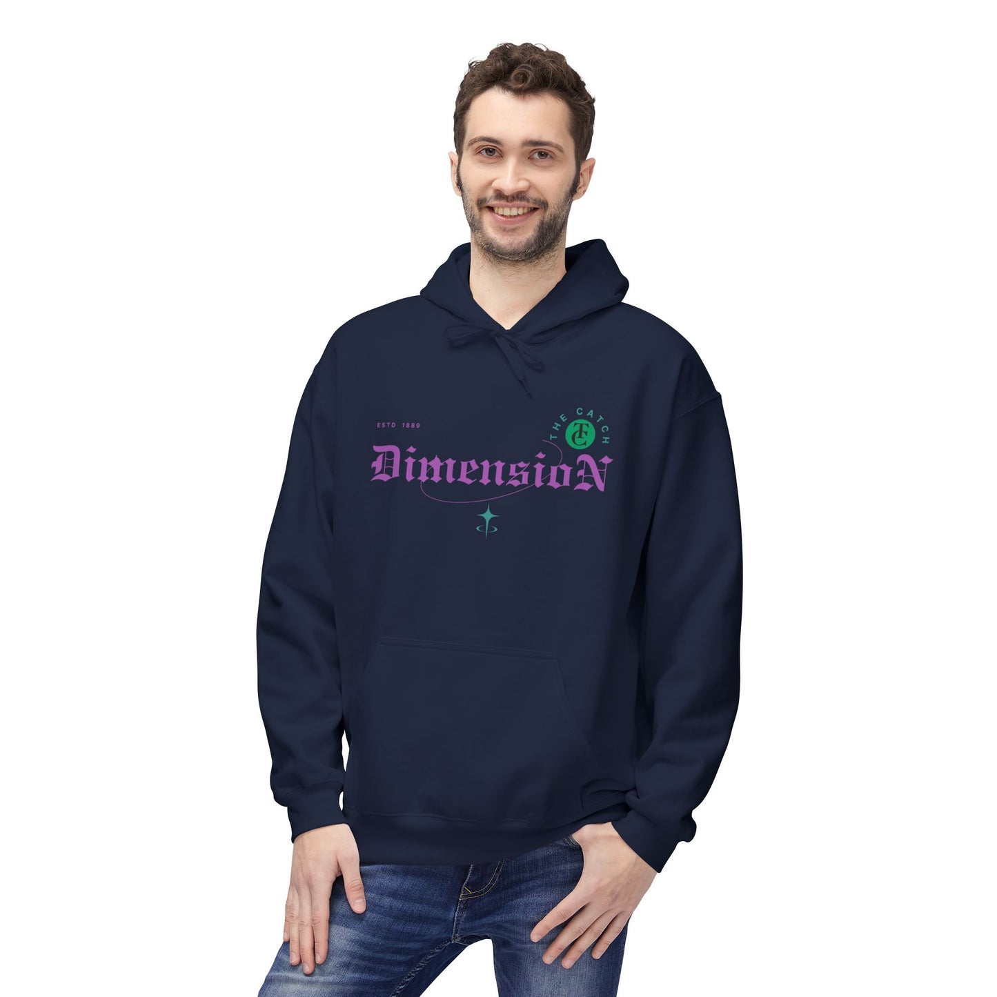 Cosmic Dimension Hoodie | Softstyle Fleece Wear, Unique Graphic Pullover, Gift for Astronomers, Casual Streetwear