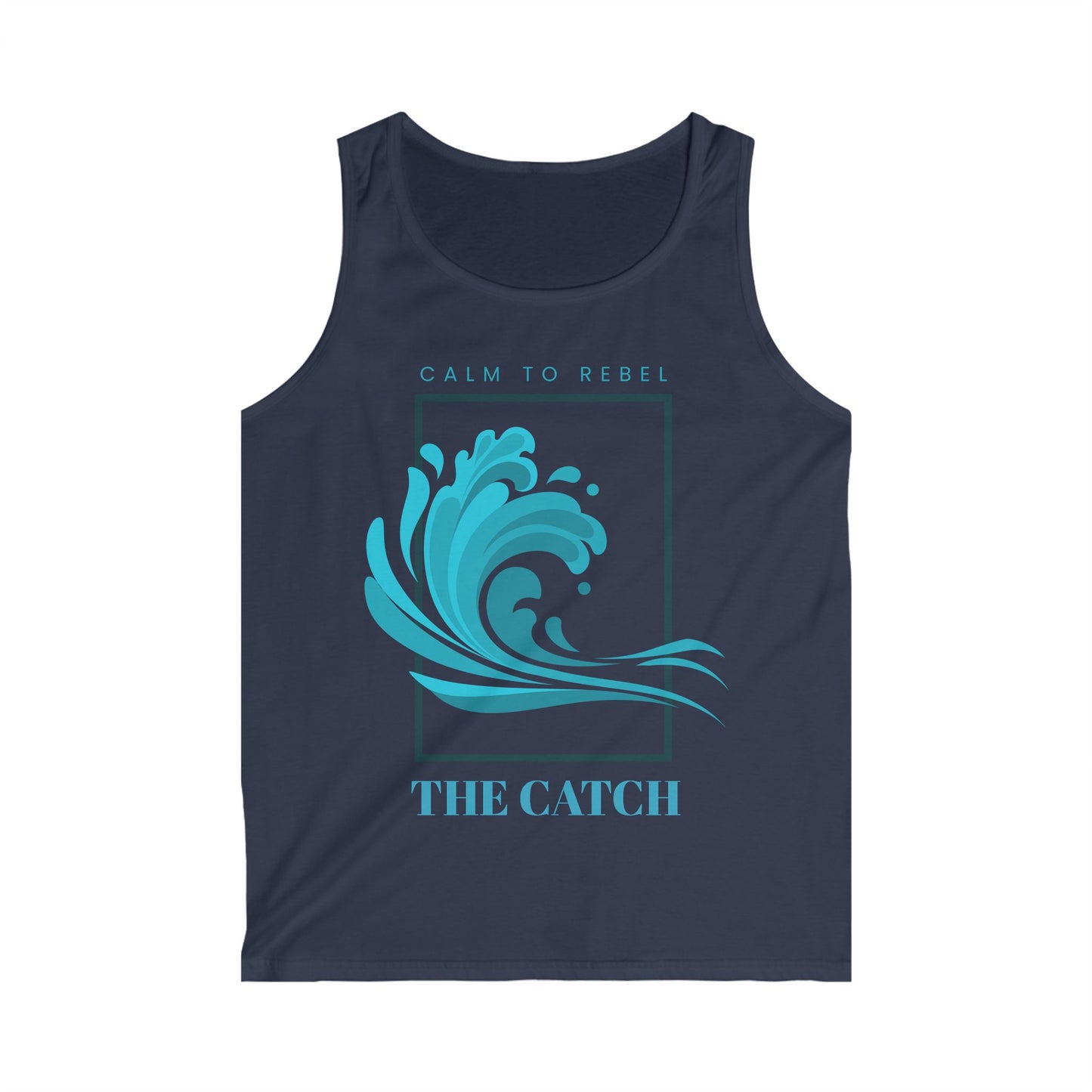 Men's Softstyle Tank Top - Ocean Wave Design 'The Catch'